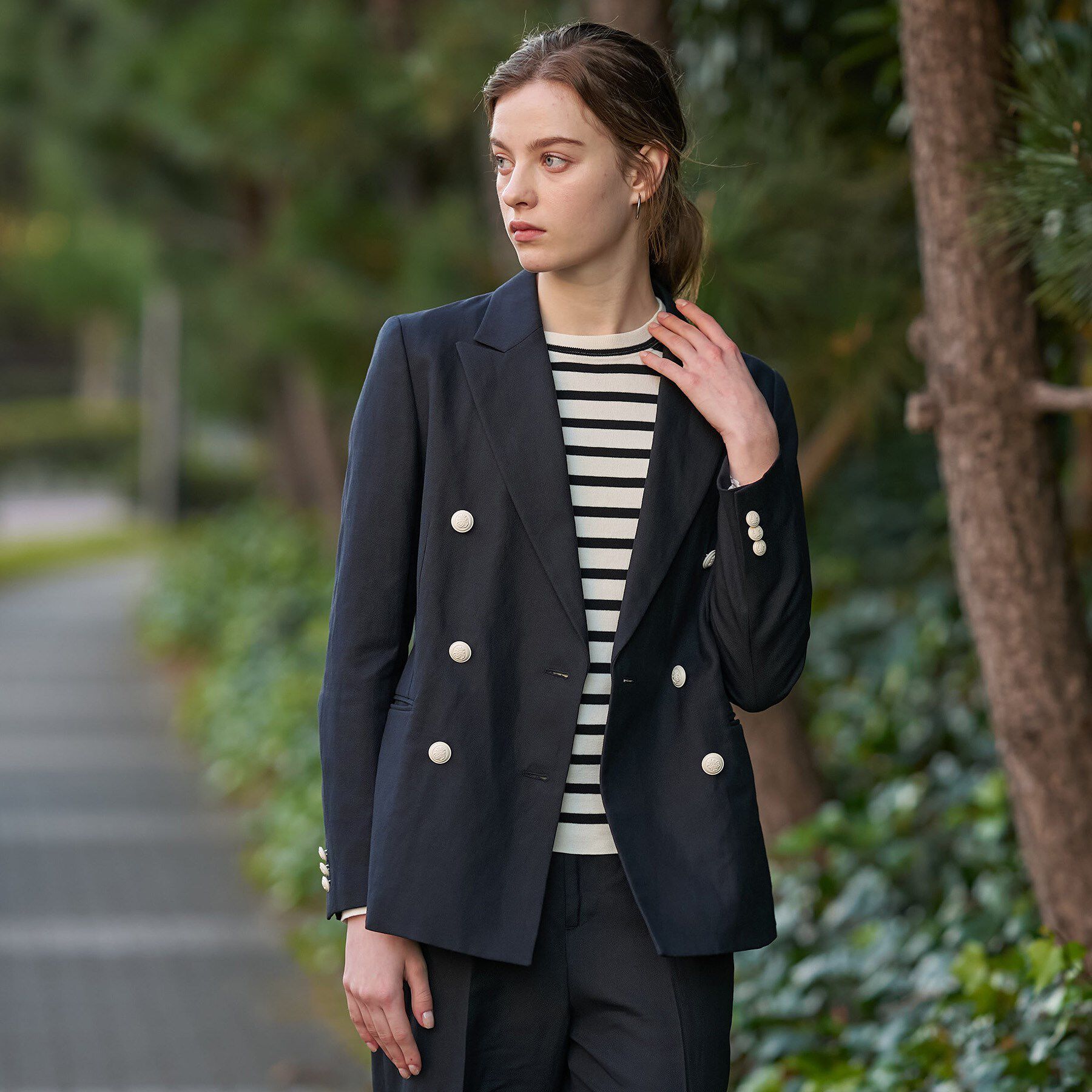 DRESSTERIOR「【セットアップ可】リネンブレンドダブルブレストジャケット」|テーラードジャケット|