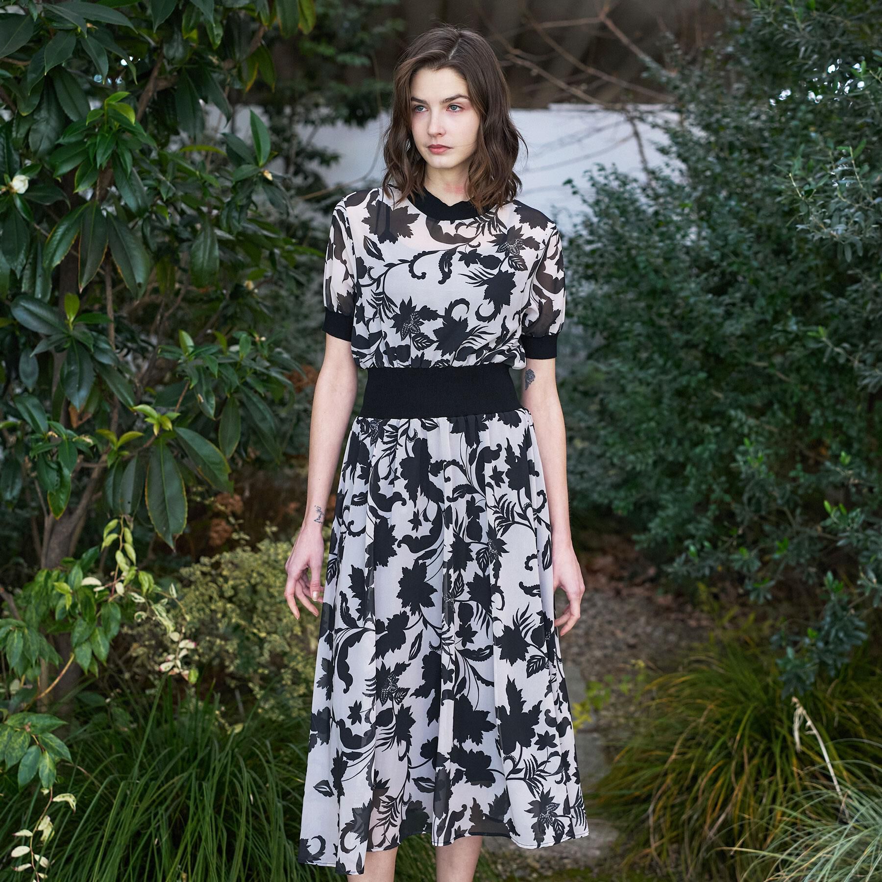 DRESSTERIOR「【otonaMUSE5月号掲載/ウォッシャブル】シアー ボタニカル ドレス」|ワンピース|