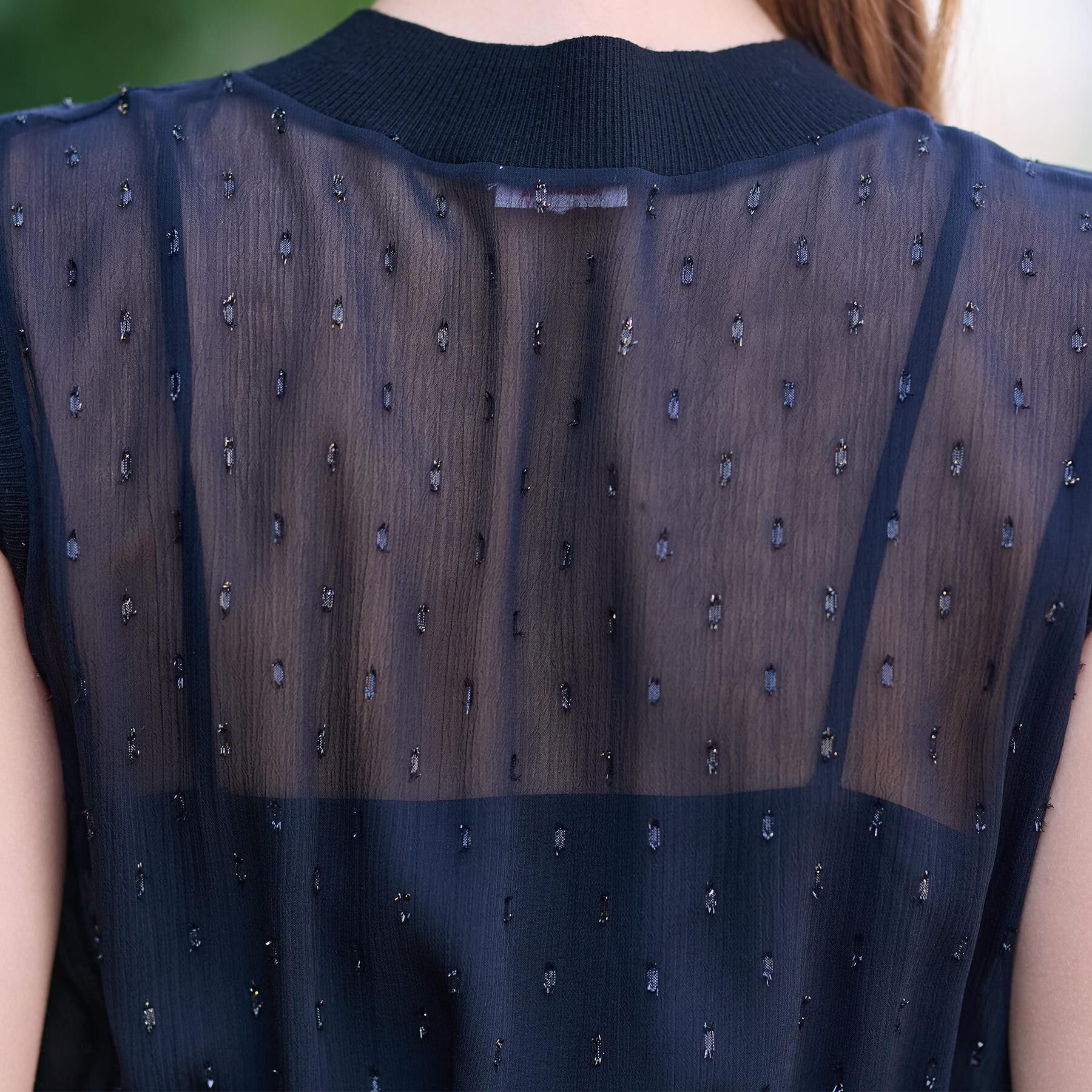 DRESSTERIOR「【ウォッシャブル/きれいめ】フィルムドット シアードレス」|ワンピース|