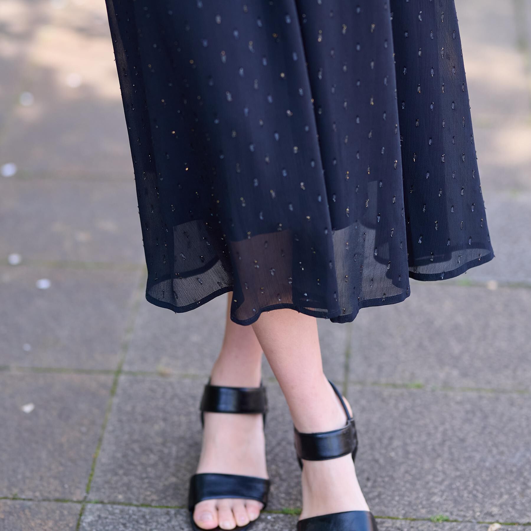 DRESSTERIOR「【ウォッシャブル/きれいめ】フィルムドット シアードレス」|ワンピース|