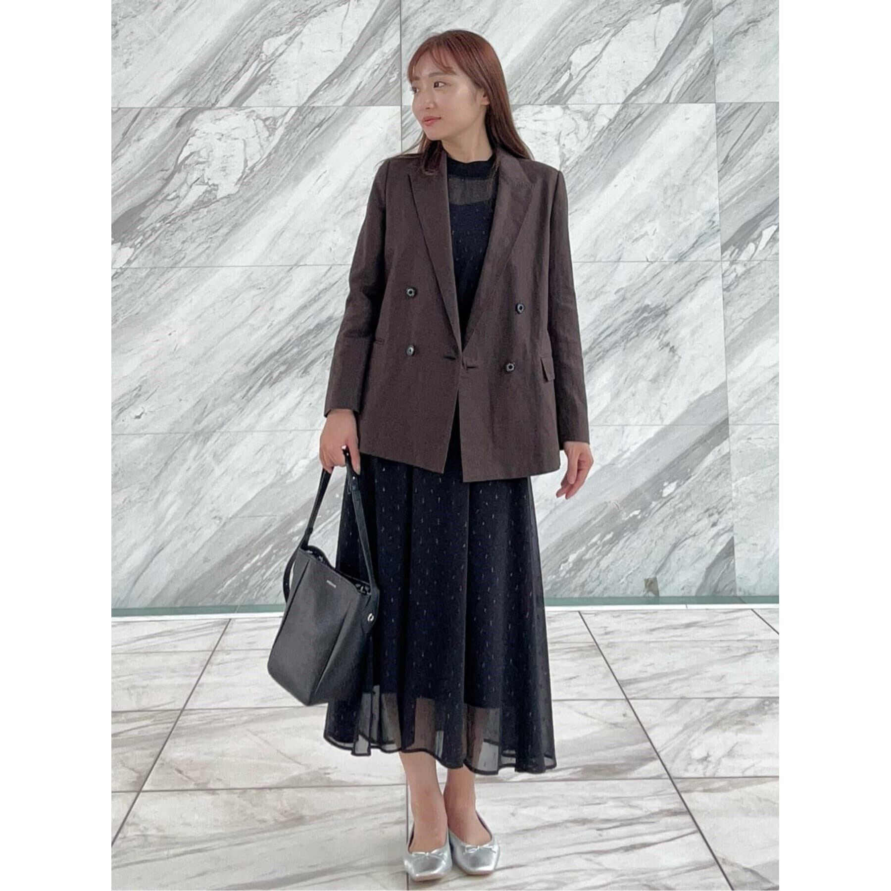 DRESSTERIOR「【ウォッシャブル/きれいめ】フィルムドット シアードレス」|ワンピース|