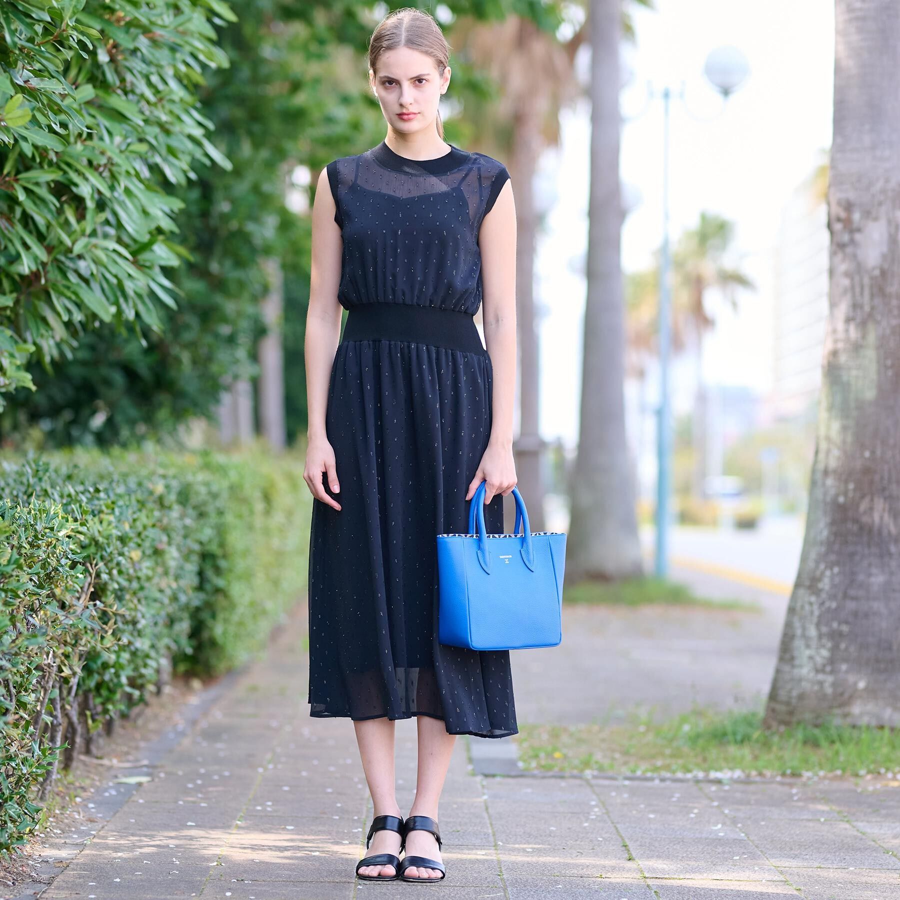 DRESSTERIOR「【ウォッシャブル/きれいめ】フィルムドット シアードレス」|ワンピース|