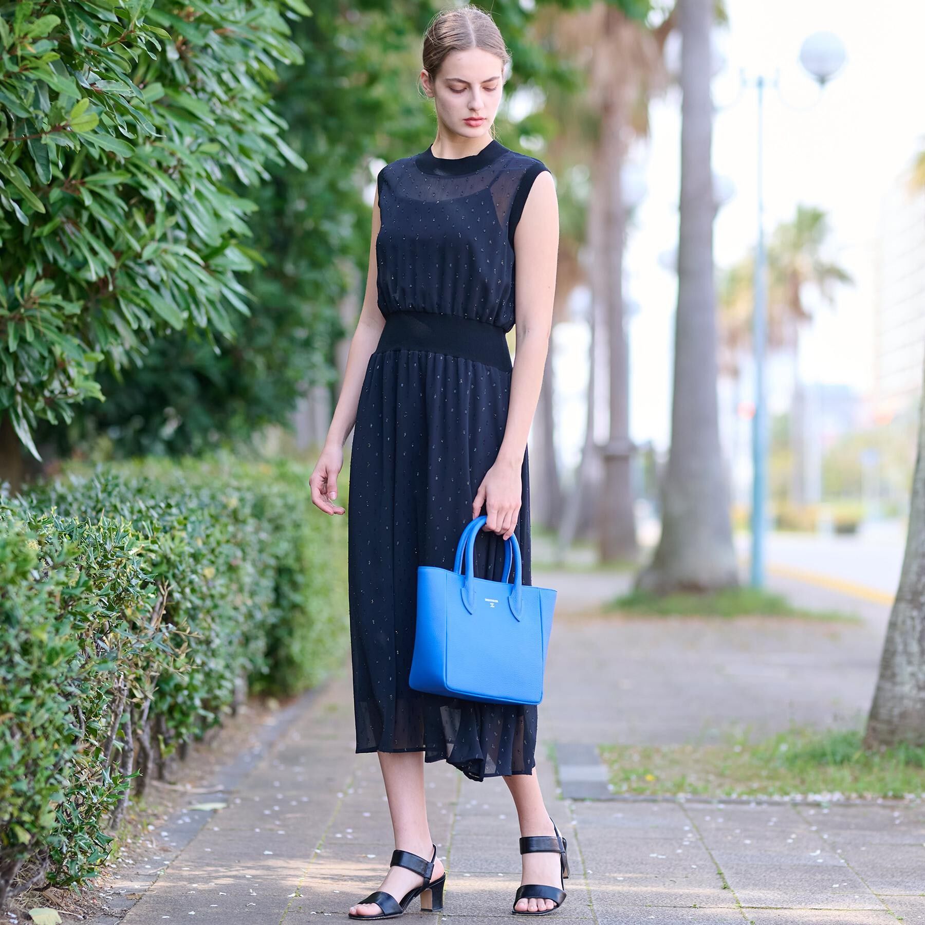 DRESSTERIOR「【ウォッシャブル/きれいめ】フィルムドット シアードレス」|ワンピース|