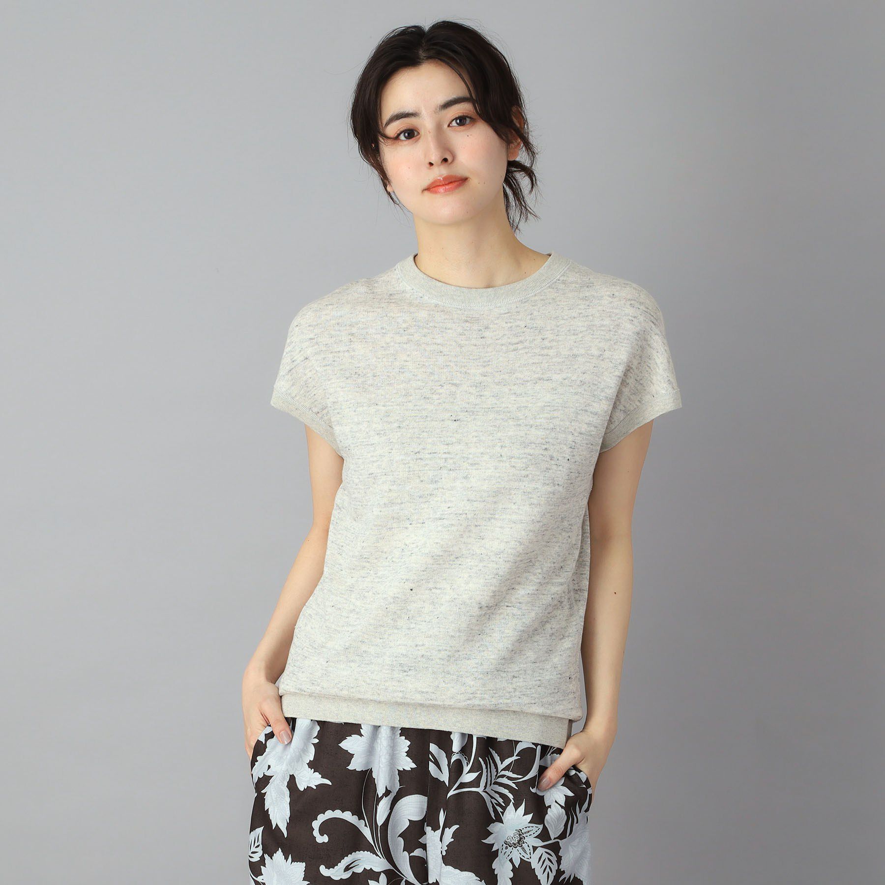 DRESSTERIOR「【ウォッシャブル／セットアップ可】リネン混裏毛フレンチプルオーバー」|Tシャツ・カットソー|ライトグレー(011