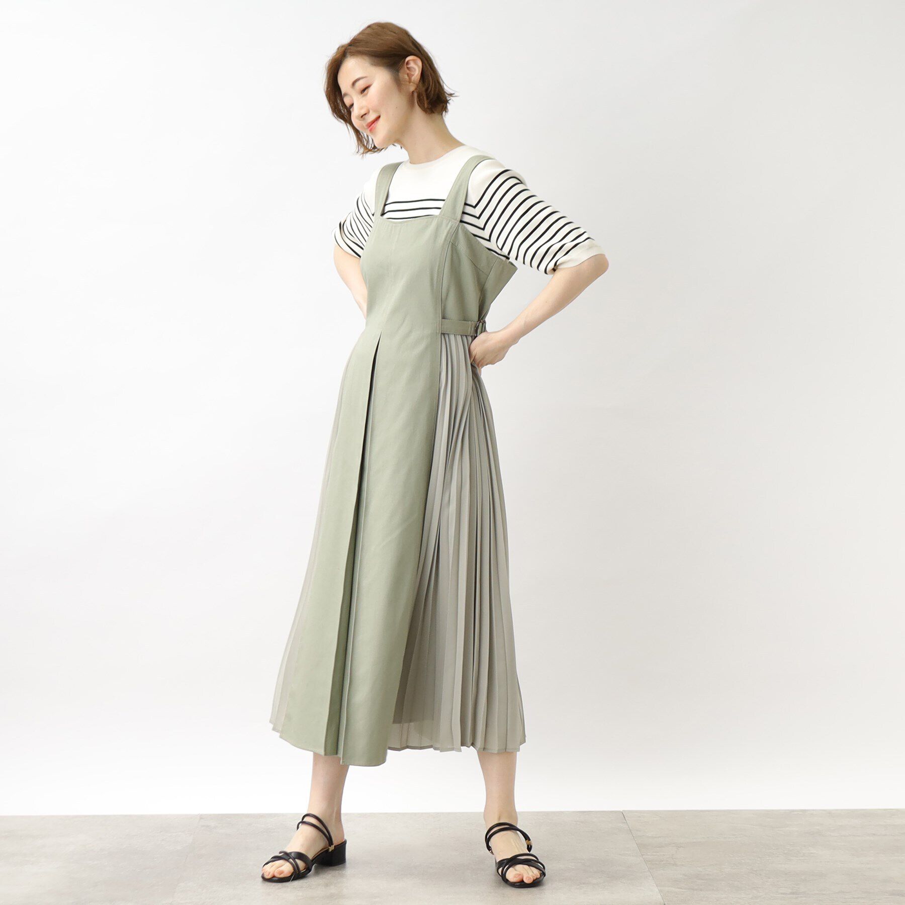 grove「キレイに決まる!脇プリーツジャンドレ」|ワンピース|