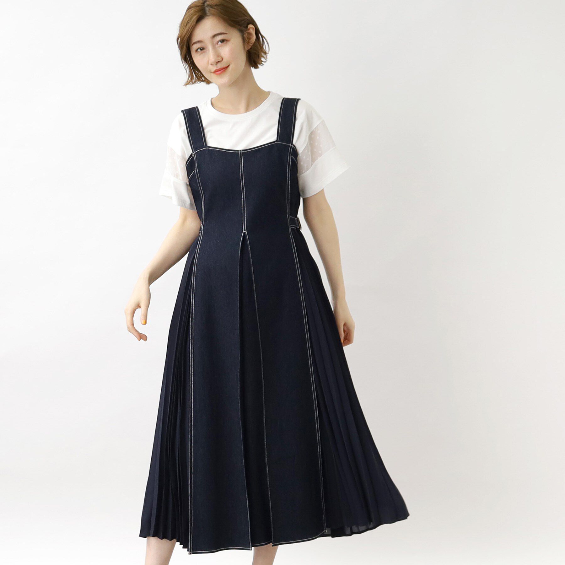 grove「キレイに決まる!脇プリーツジャンドレ」|ワンピース|