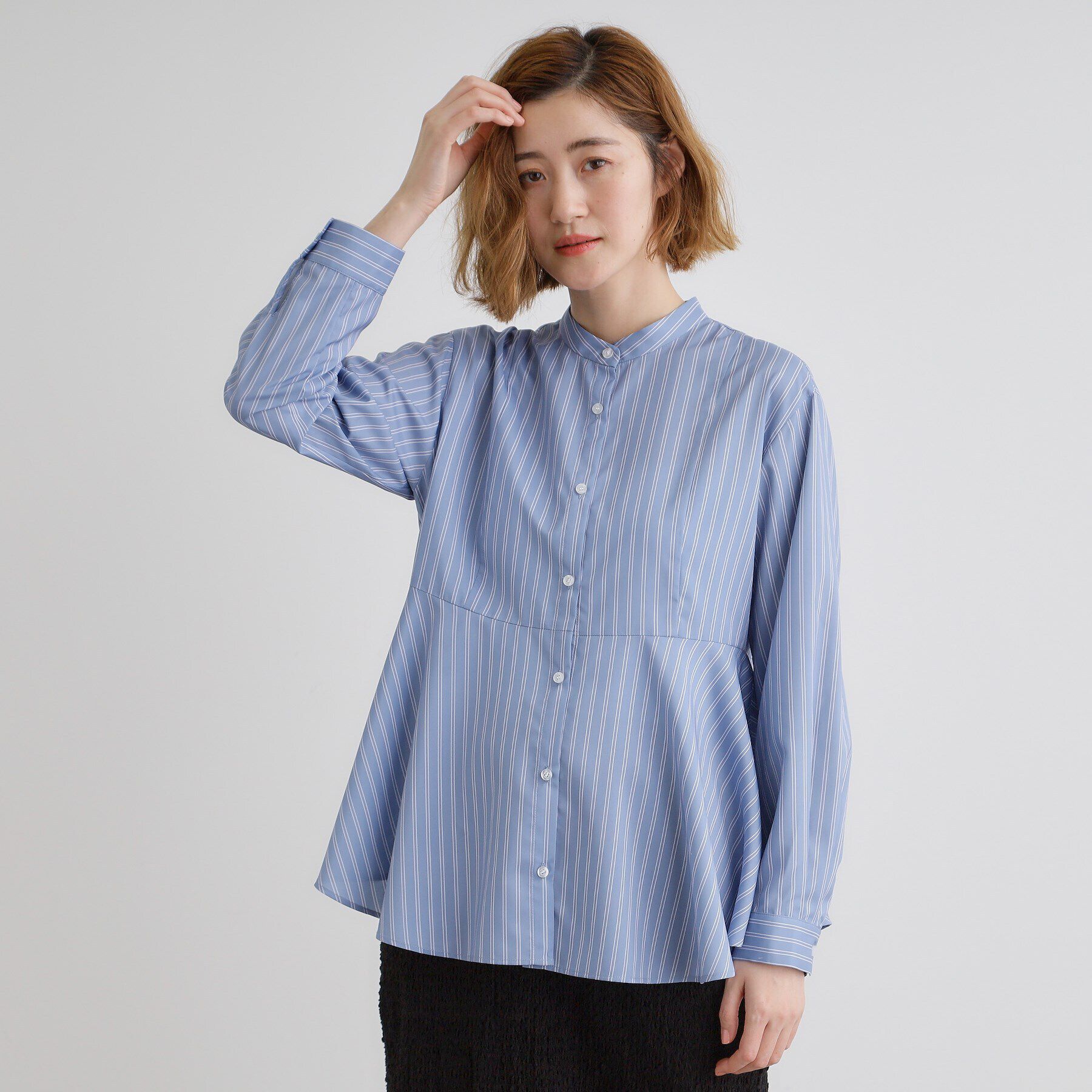 grove「ペプラムスタンドネックシャツ」|シャツ・ブラウス|