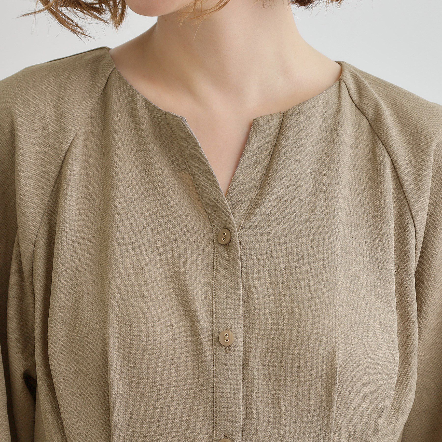 grove「麻調メッシュラグランスリーブワンピース」|ワンピース|