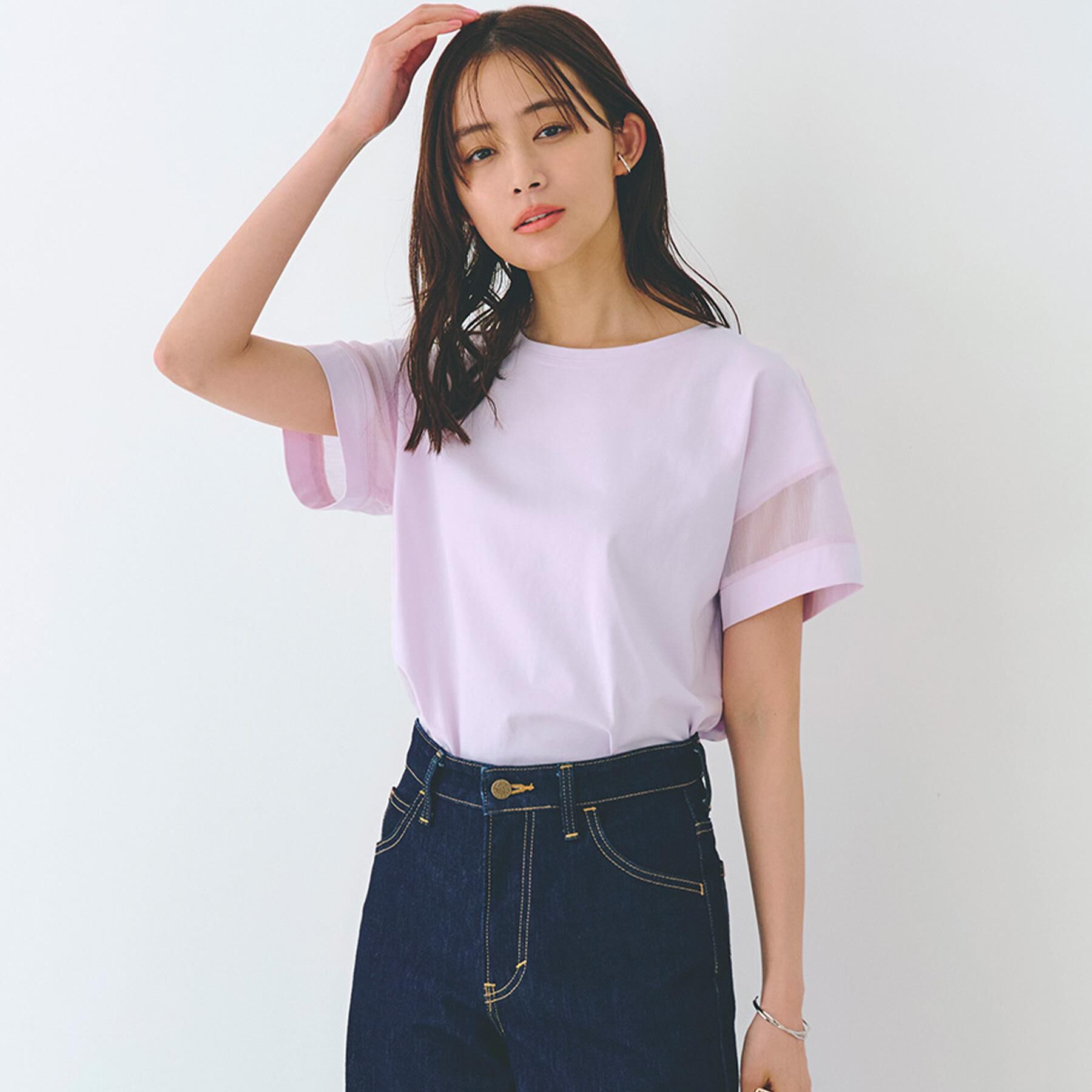 grove「【UVカット・接触冷感】シアードッキングTシャツ」|Tシャツ・カットソー|ライトピンク(070