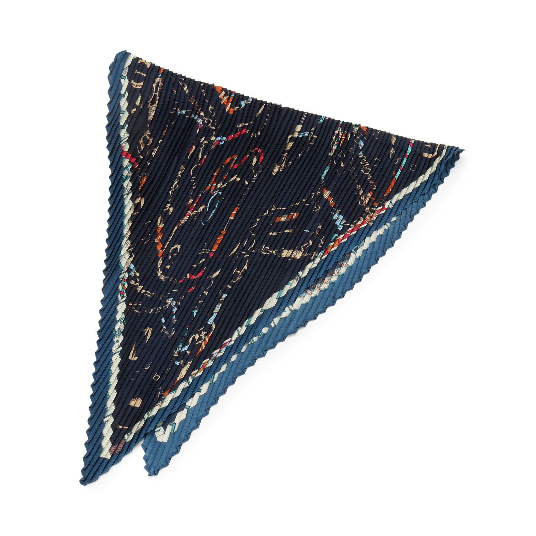 grove「柄アソートプリーツスカーフ」|バンダナ・スカーフ|ネイビー(094)