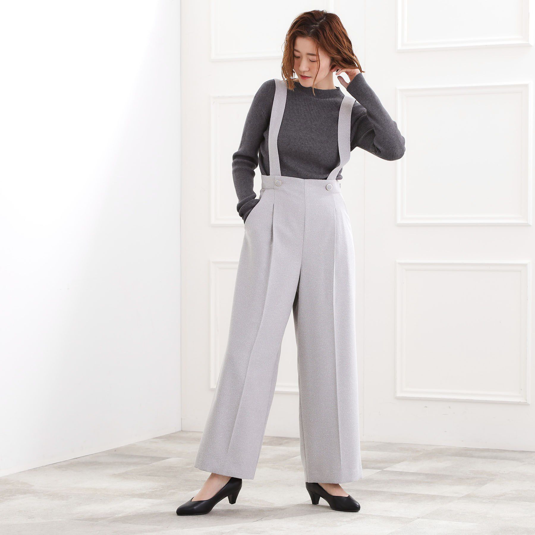 grove「ショルダーストラップツイードパンツ」|その他|