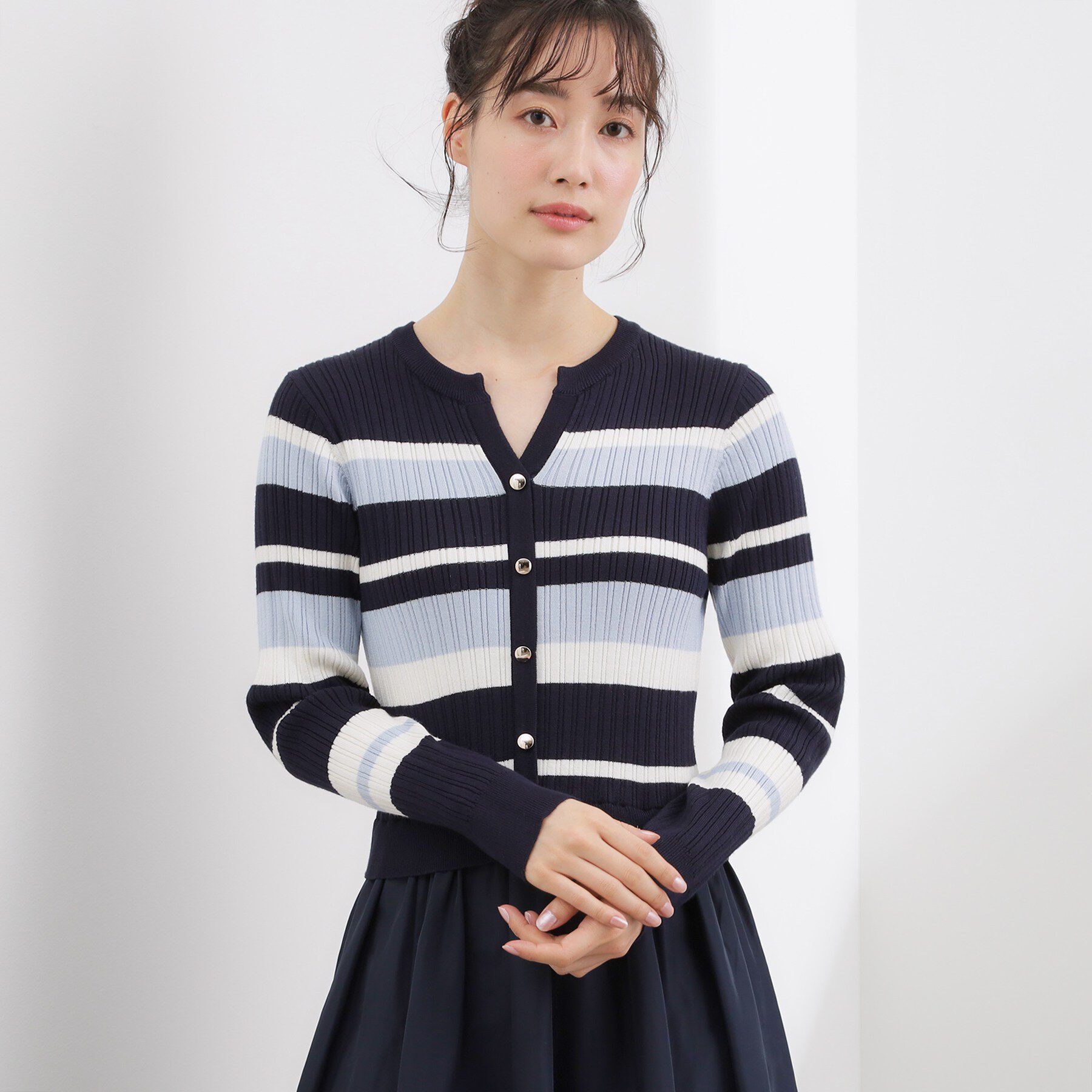 grove「一枚で装いが整う　マルチボーダーアソートドッキングワンピース」|ワンピース|