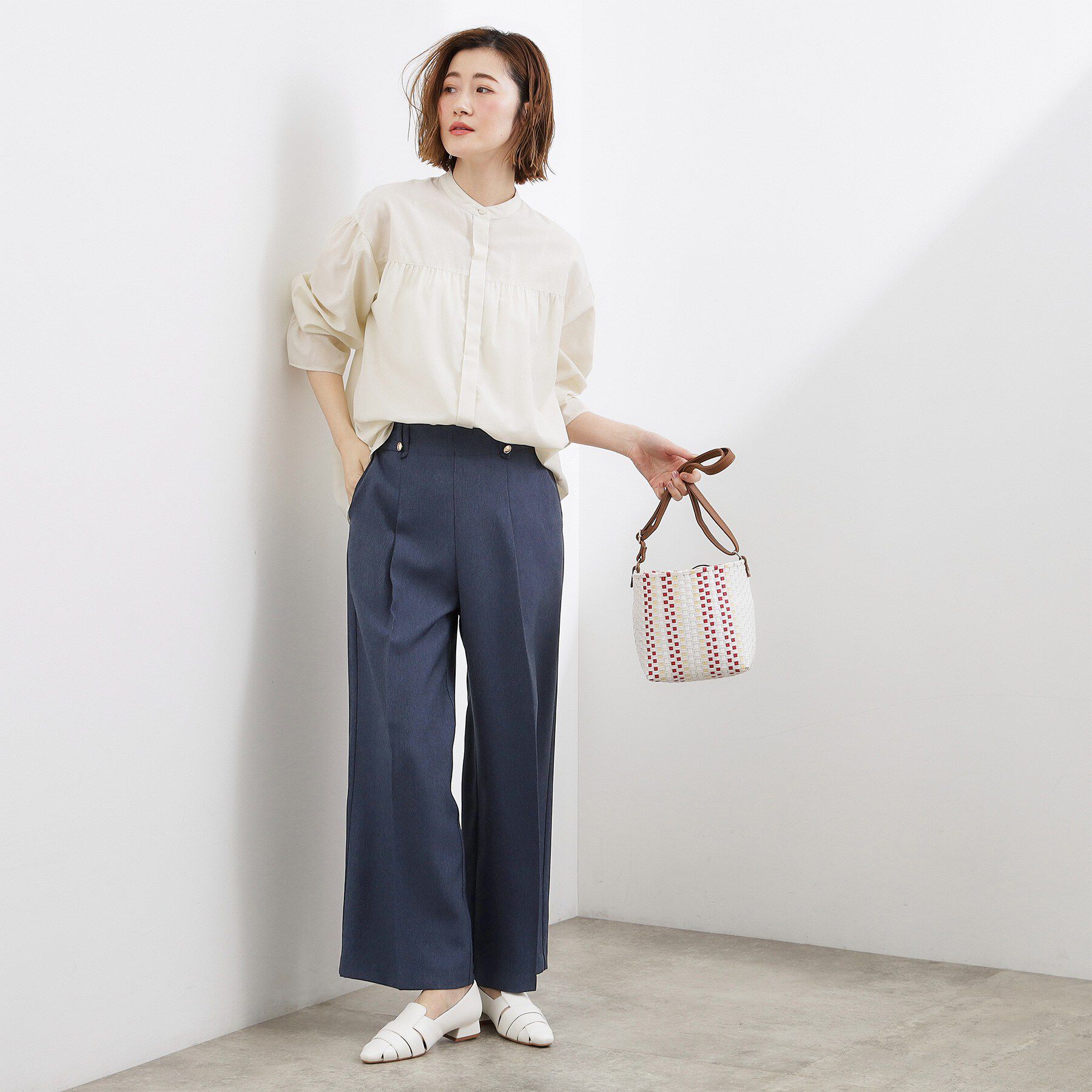 grove「デニムライク ワイドストレートパンツ」|その他|