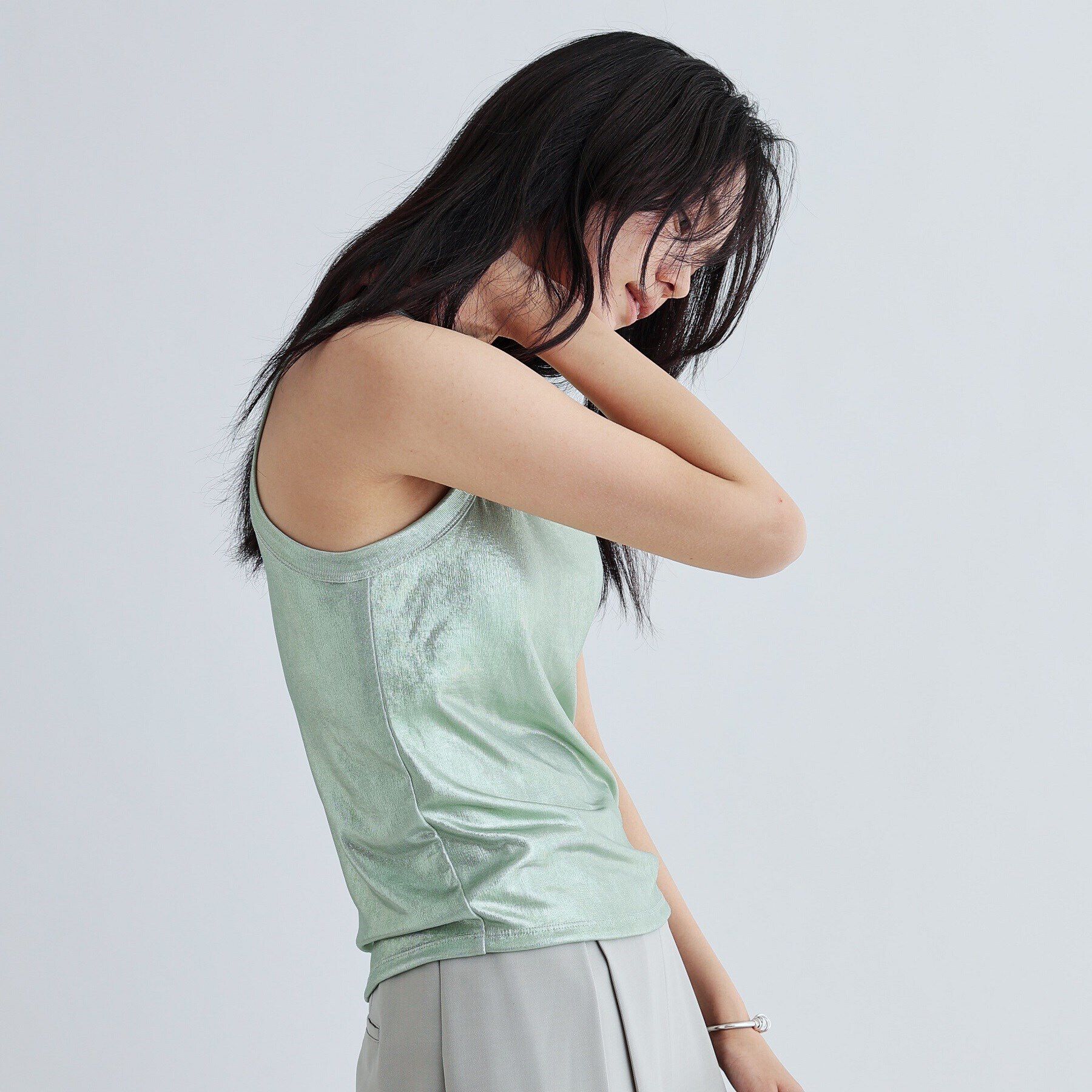 GALLEST「シャイニーアメスリタンクトップ（カップ付き）」|キャミソール|