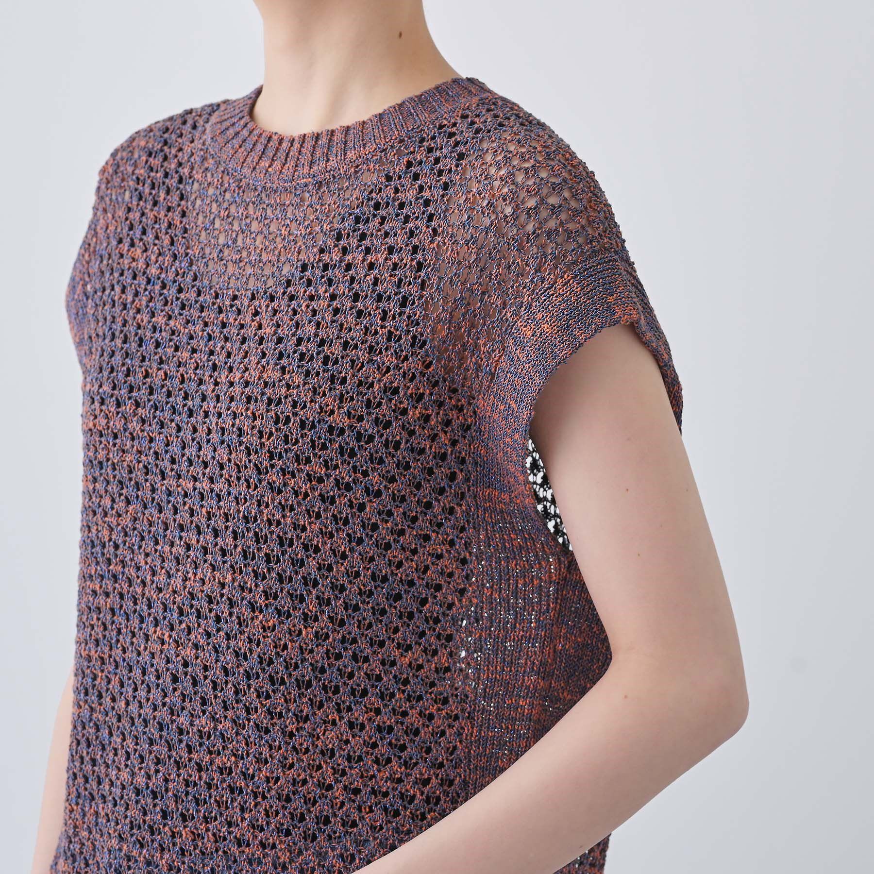 INDIVI「【ファンシー素材】透かし柄ニットベスト」|ベスト・ジレ|