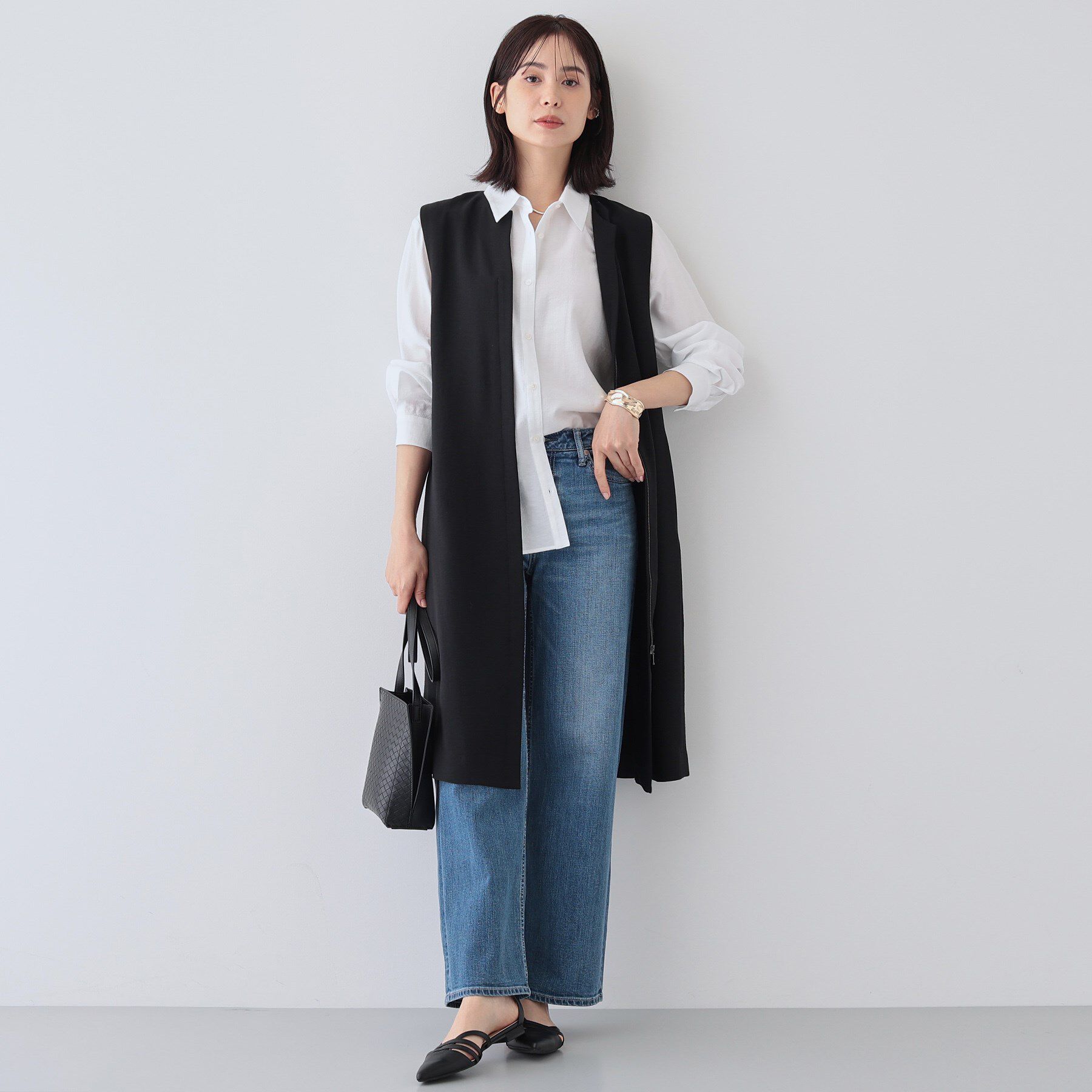 INDIVI「【着る日傘/遮熱/UVケア】ロングジレジャケット」|ベスト・ジレ|