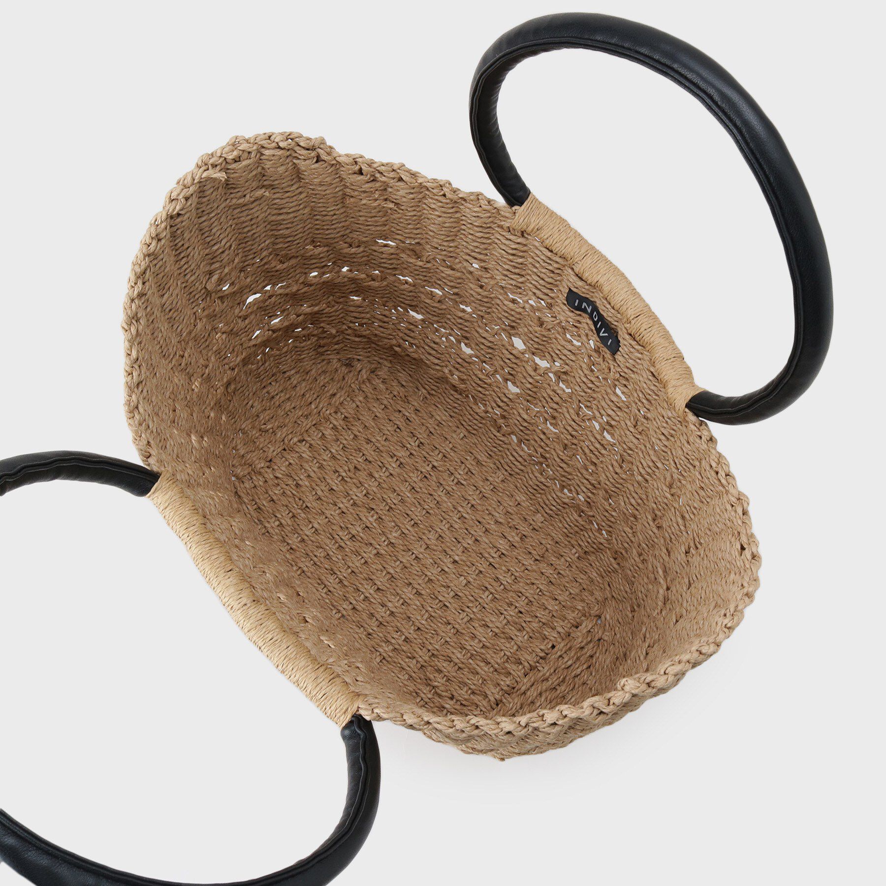 INDIVI「【透かし編み】ペーパーヤーン バスケットバッグ」|トートバッグ|