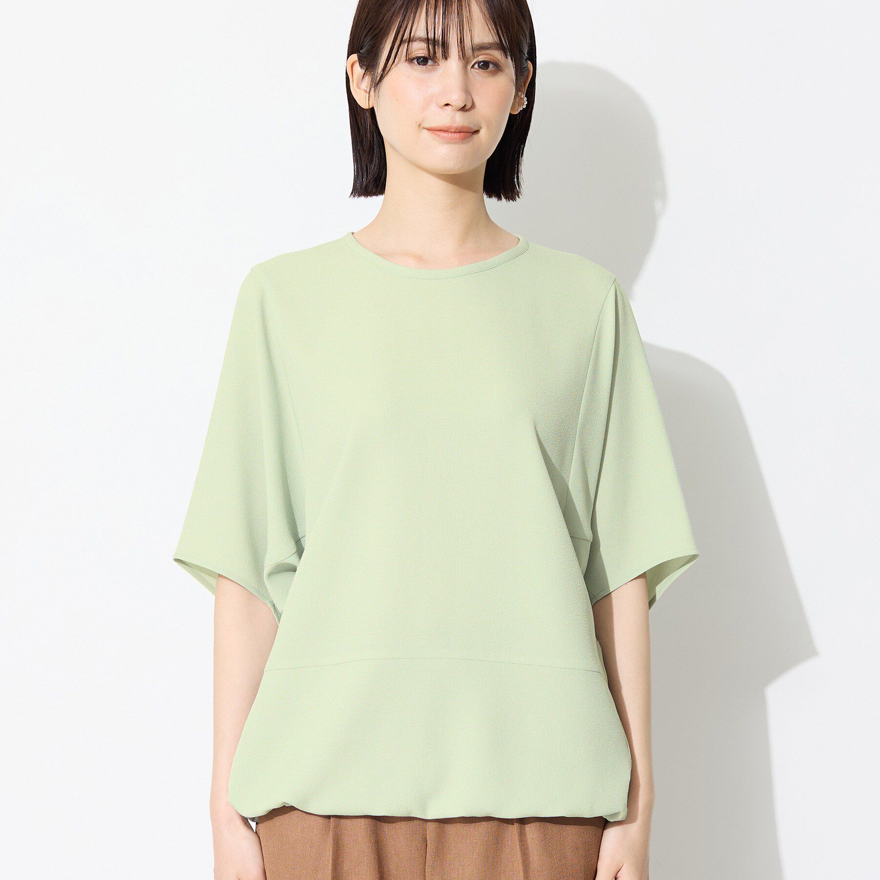 INDIVI「【洗える／2WAY／裾ドロスト付き】 ドルマンスリーブチュニックトップス」|Tシャツ・カットソー|