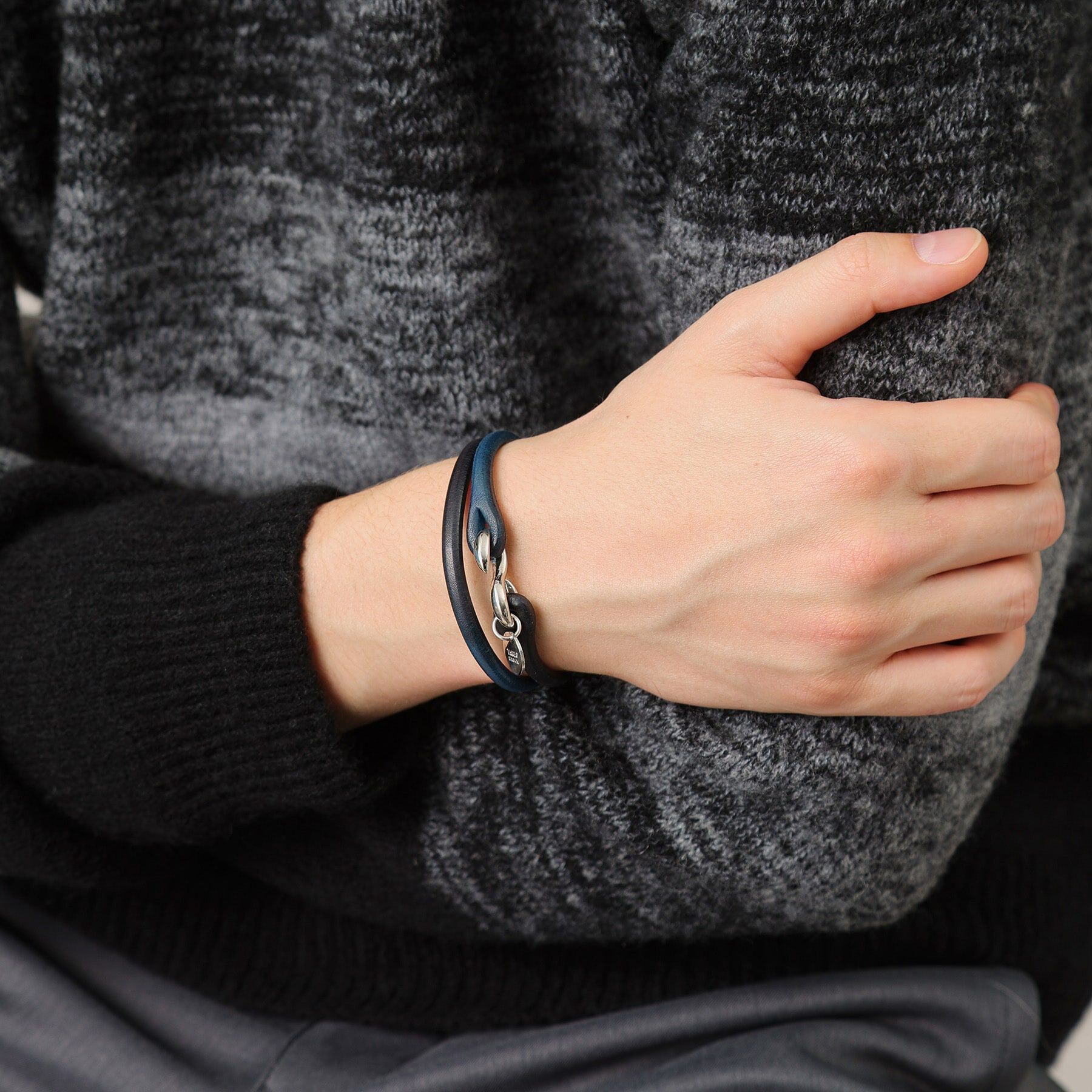 TAKEO KIKUCHI「【MADE IN JAPAN】2重巻き 染め分けレザー ブレスレット」|ブレスレット・バングル|