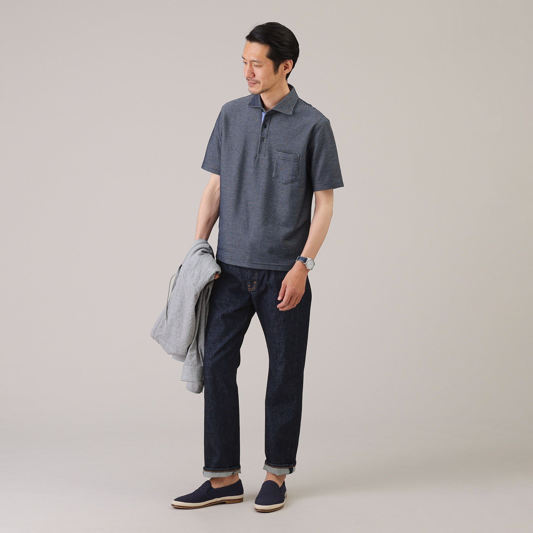 TAKEO KIKUCHI「【抗菌防臭／9色5サイズ展開】ハニカムメランジ ポロシャツ」|ポロシャツ|