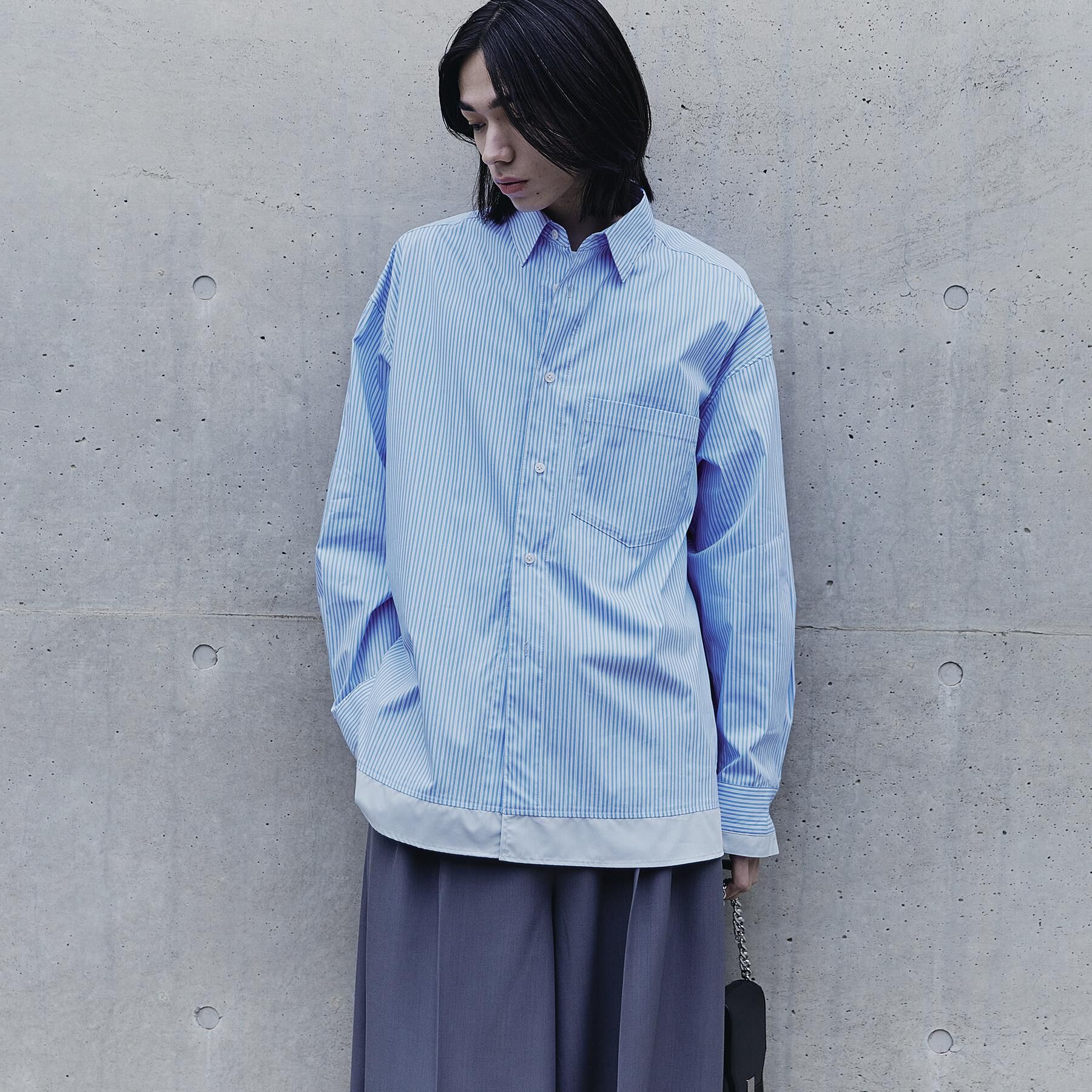 tk.TAKEO KIKUCHI「レイヤードストライプシャツ」|シャツ・ブラウス|ブルー(392)