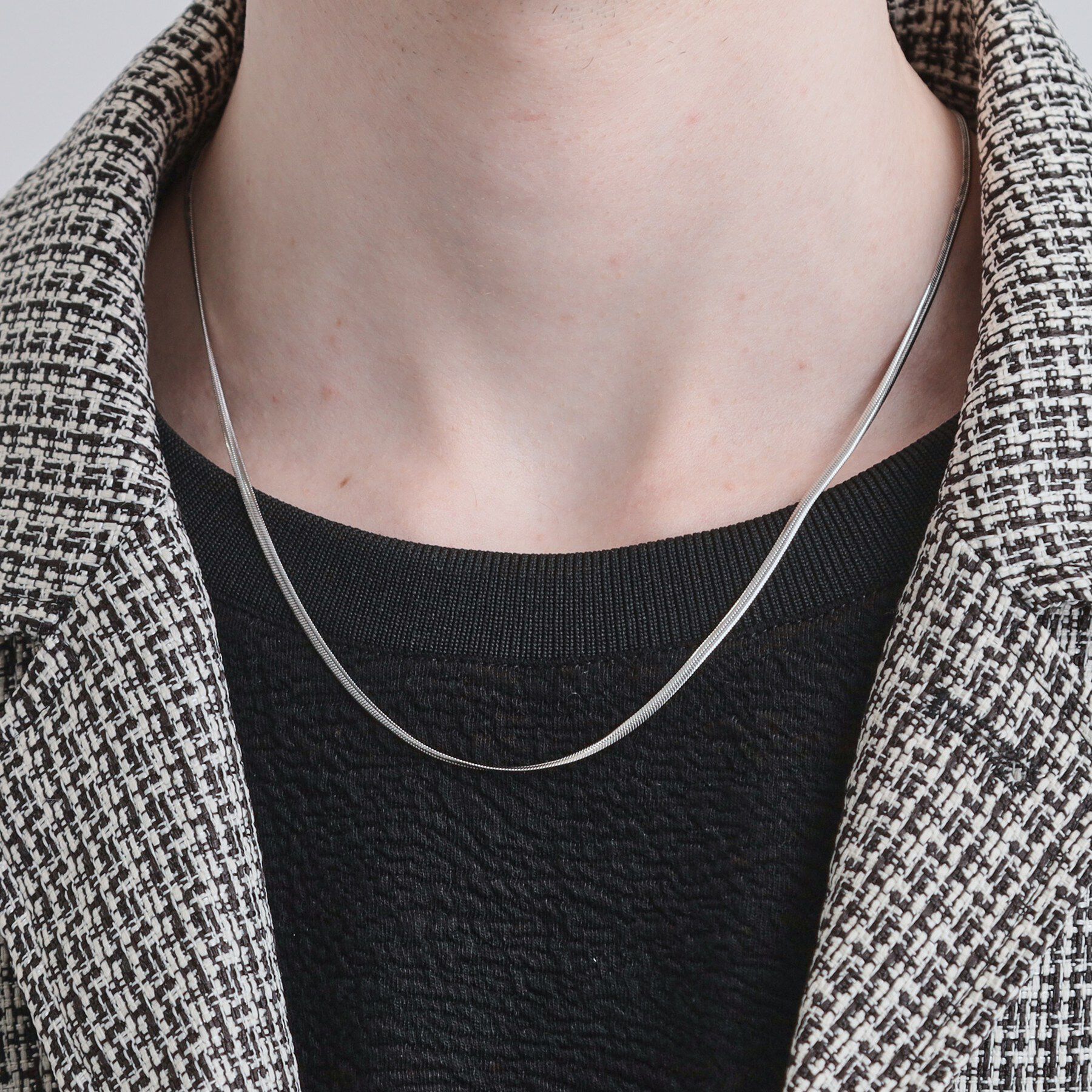 tk.TAKEO KIKUCHI「ステンレスナロースネークネックレス」|ネックレス|