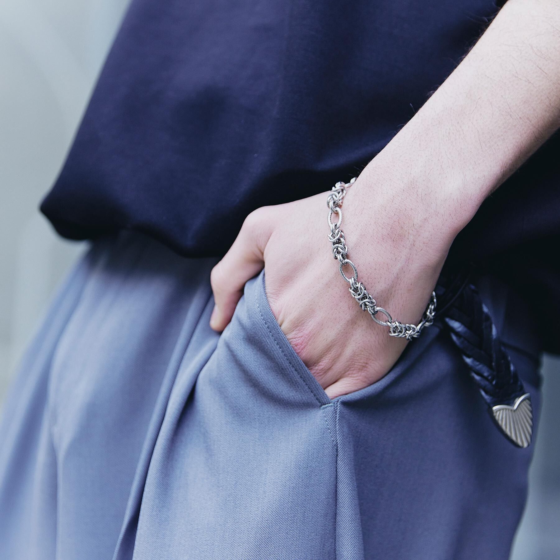 tk.TAKEO KIKUCHI「【エントゥワイン】ステンレスブレスレット」|ブレスレット・バングル|シルバー(106)