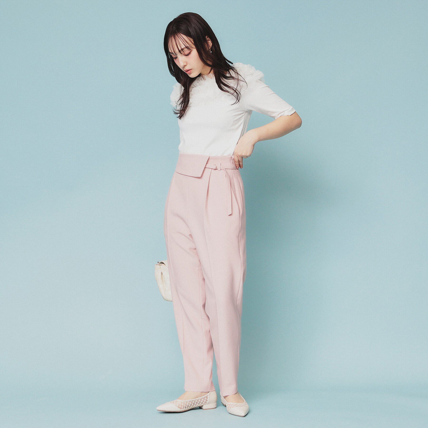 index「ウエスト折り返しテーパードパンツ【洗濯機洗い可/防シワ】」|その他|