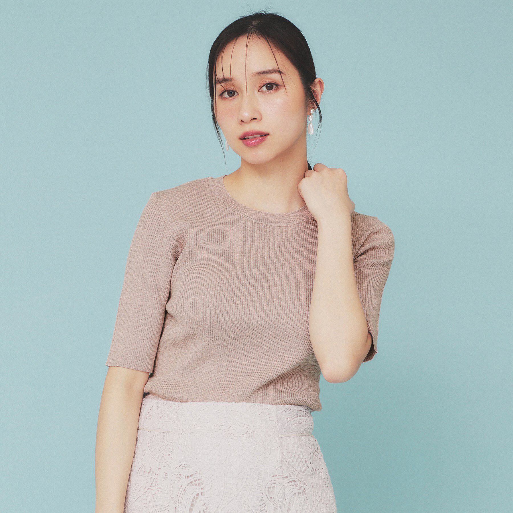 index「《ツインセット》アシメチュールキャミ&times;ラメリブニット【洗濯機洗い可】」|ニット・セーター|