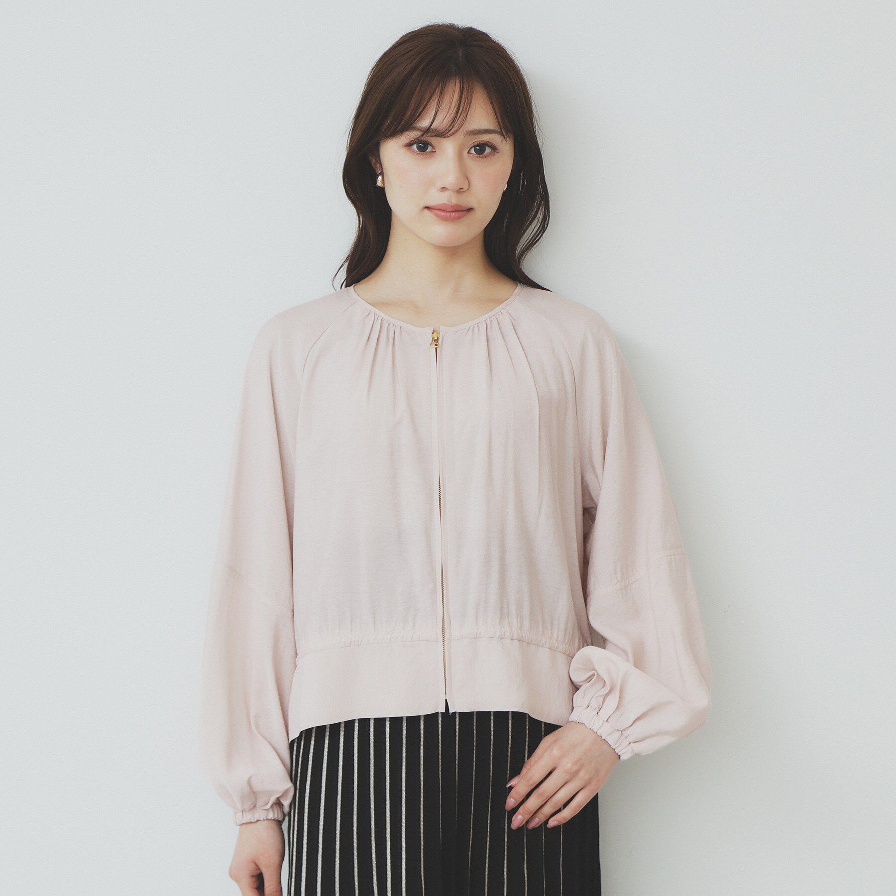 index「ノーカラーペプラムブルゾン【洗濯機洗い可】」|ブルゾン・スタジャン|