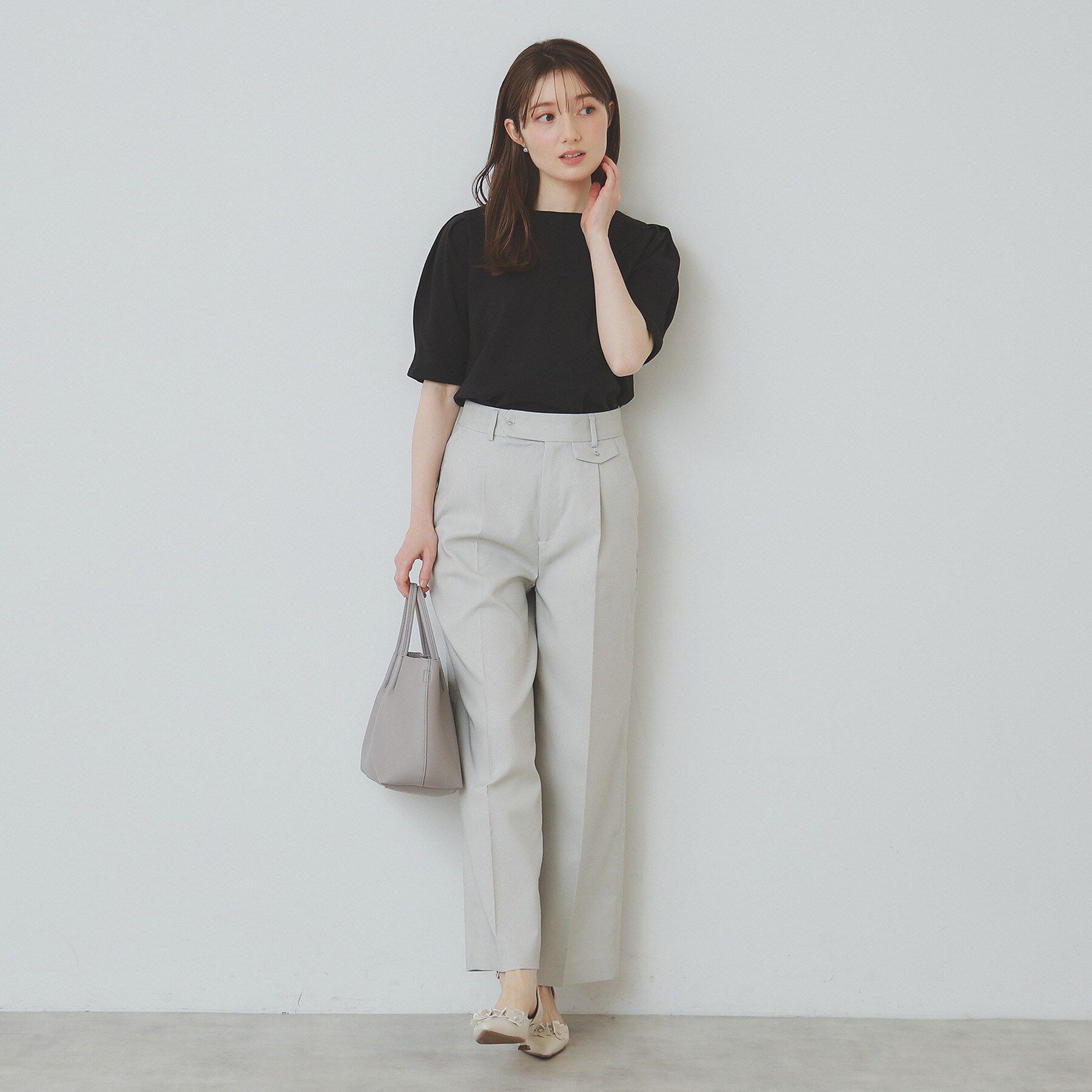 index「《10色展開/XS-LLサイズ》コットンスムースタックスリーブトップス【UV/接触冷感/洗濯機洗い可」|Tシャツ・カットソー|