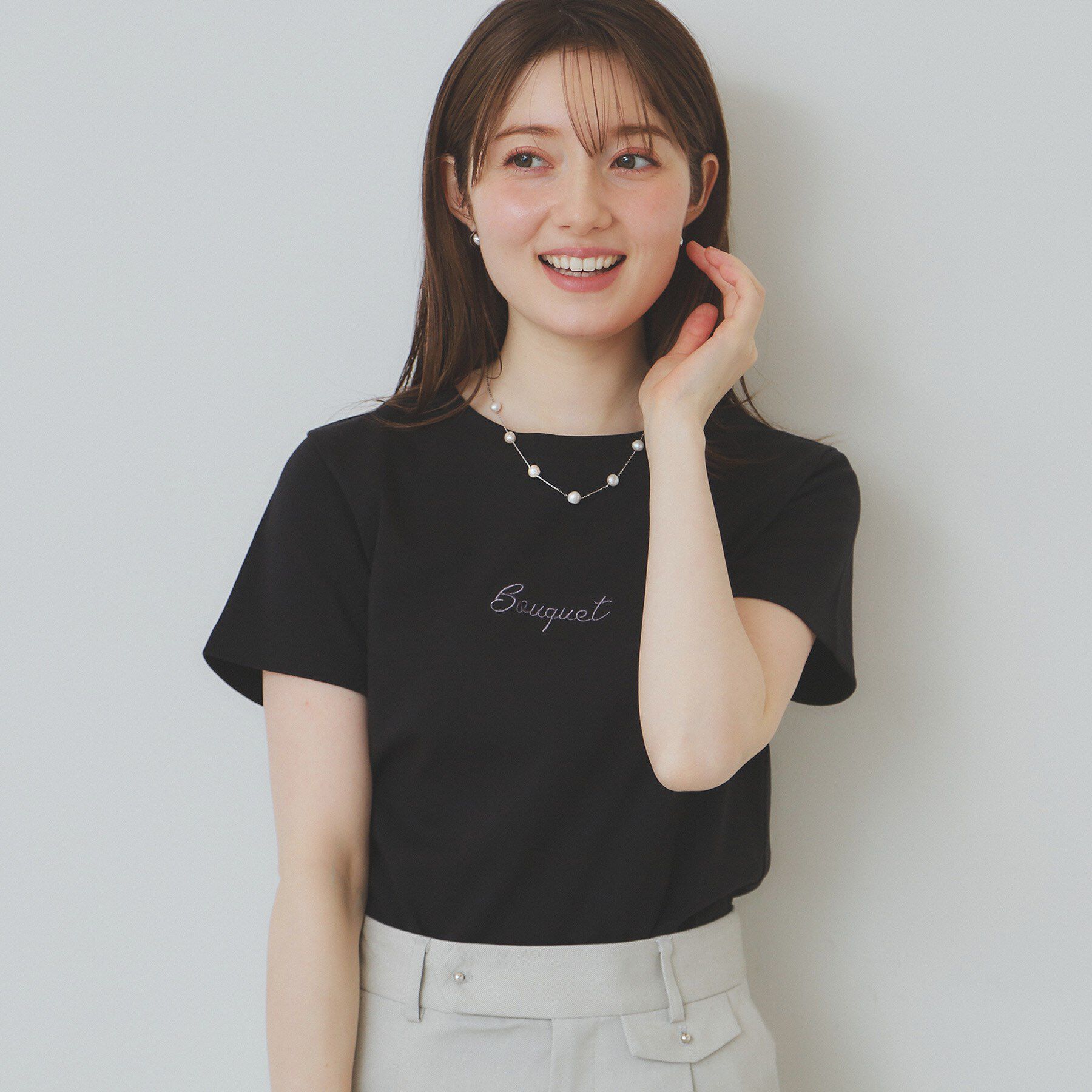 index「ワンポイントロゴ刺繍Tシャツ【UV/接触冷感/洗濯機洗い可】」|Tシャツ・カットソー|