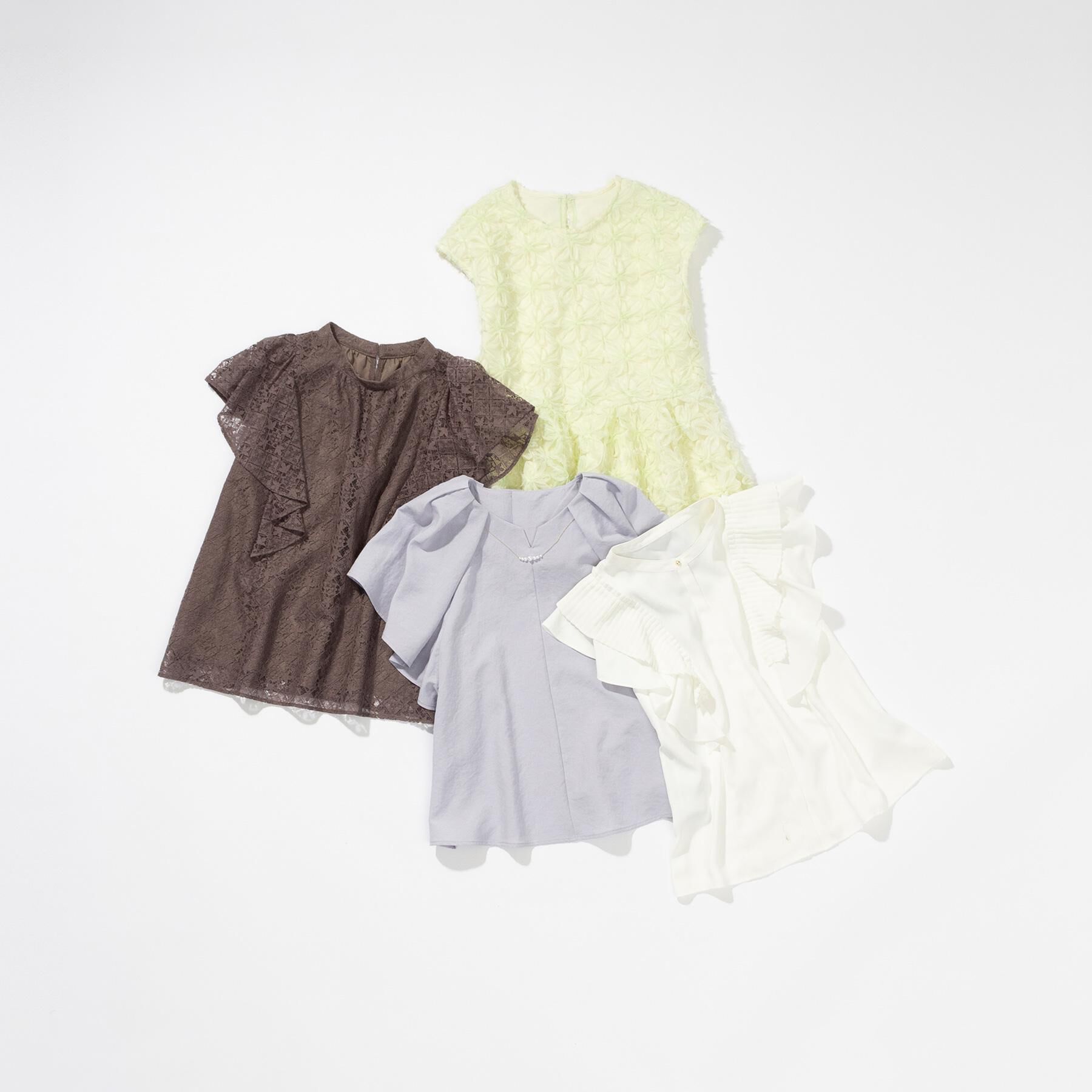 index「プリーツフリルバンドカラーブラウス【洗濯機洗い可/イージーアイロン】」|シャツ・ブラウス|