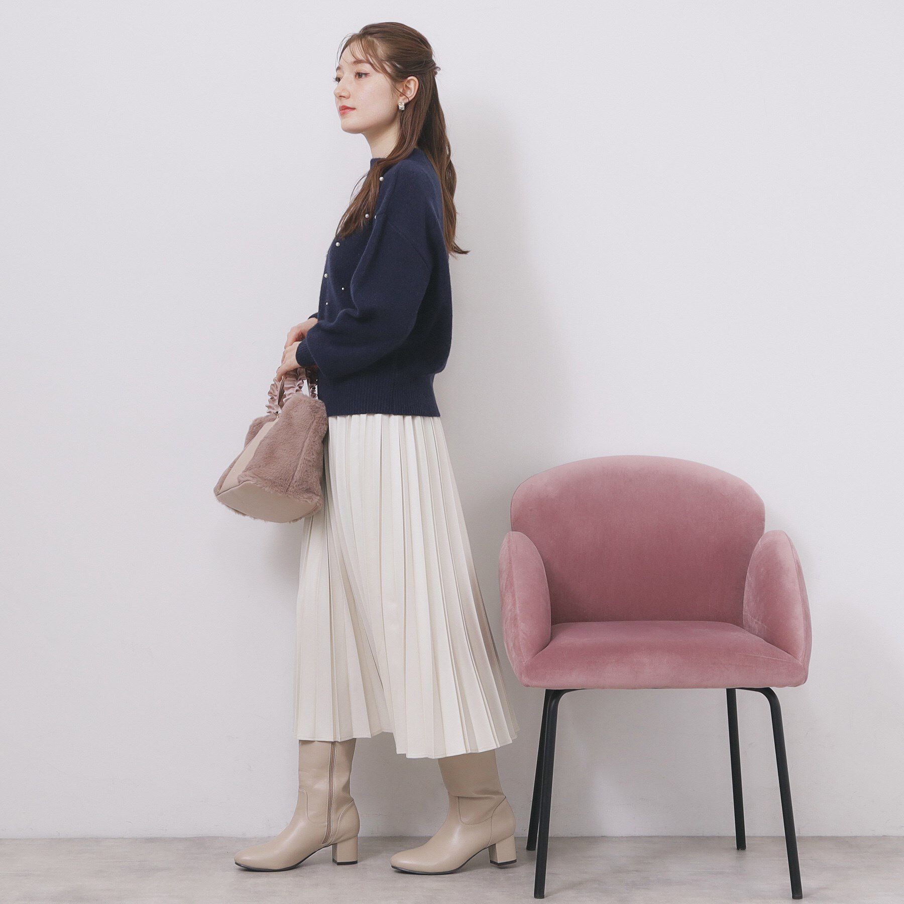 index「フェイクパールふわふわニット【洗濯機OK】」|ニット・セーター|