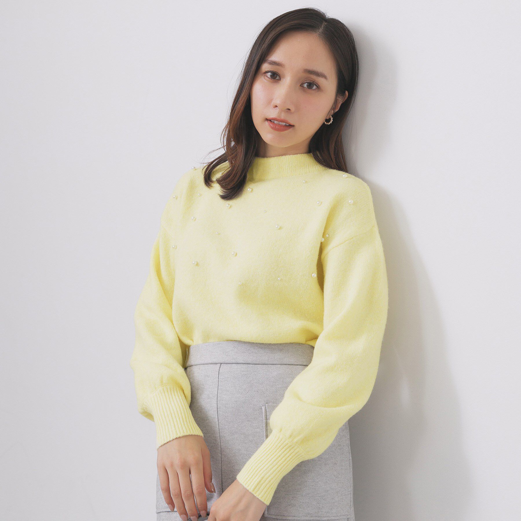 index「フェイクパールふわふわニット【洗濯機OK】」|ニット・セーター|