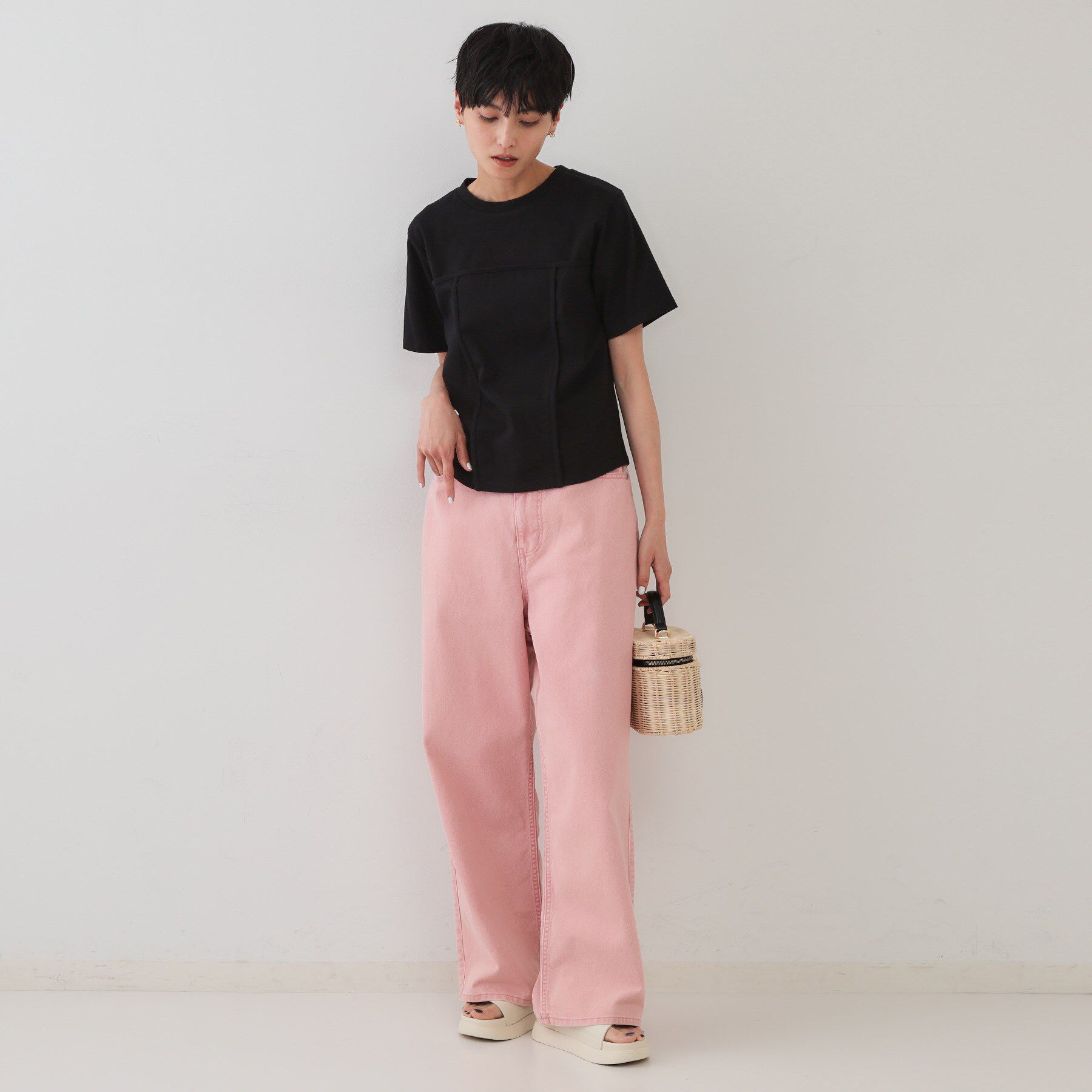 OPAQUE.CLIP「切り替えデザインカットソー【洗濯機洗い可】」|Tシャツ・カットソー|