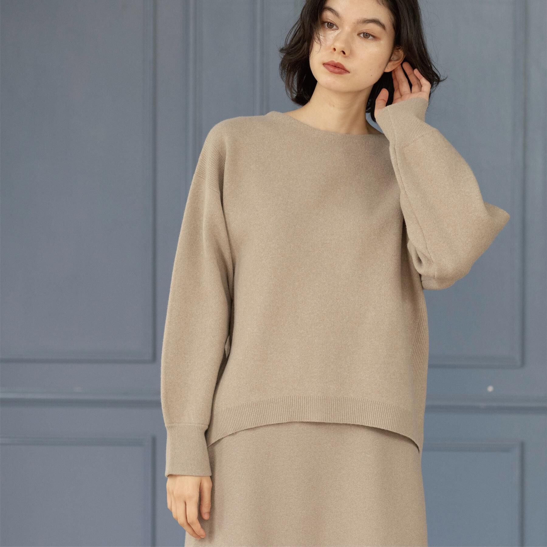 OPAQUE.CLIP「サイド編地切替ニットトップス/セットアップ対応【洗濯機OK】」|ニット・セーター|