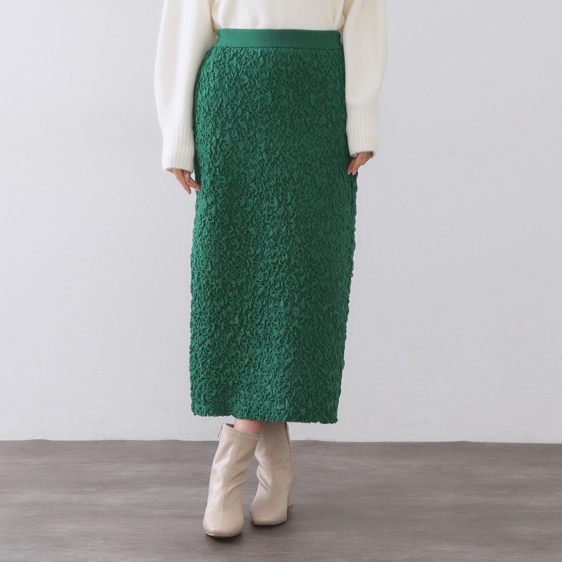 OPAQUE.CLIP「ジャカード編みニットナロースカート【洗える】」|スカート|