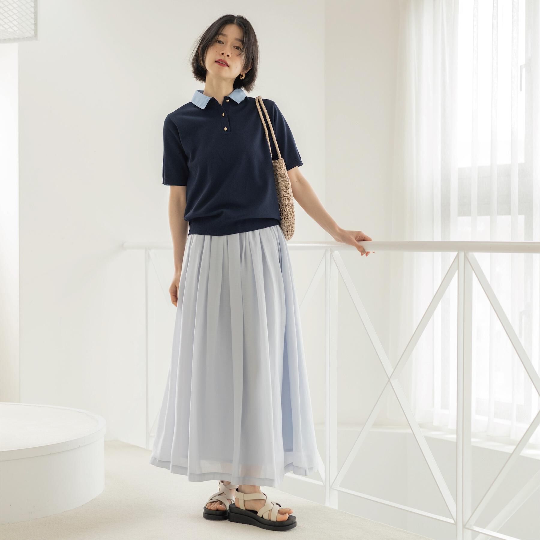 OPAQUE.CLIP「2WAY衿付きニット【洗濯機OK】」|ニット・セーター|