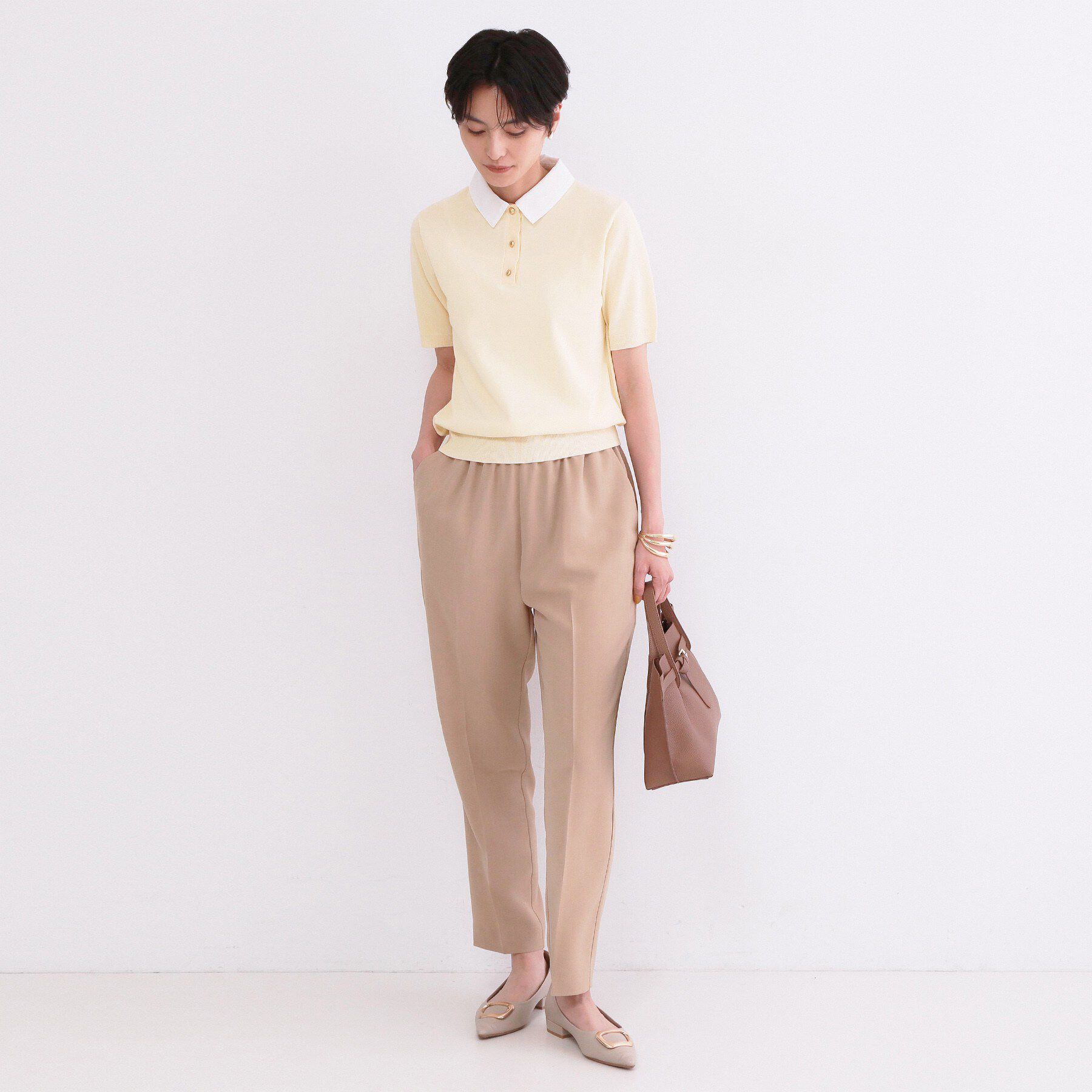 OPAQUE.CLIP「2WAY衿付きニット【洗濯機OK】」|ニット・セーター|