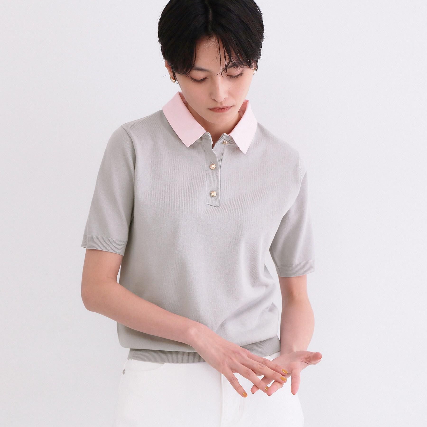 OPAQUE.CLIP「2WAY衿付きニット【洗濯機OK】」|ニット・セーター|