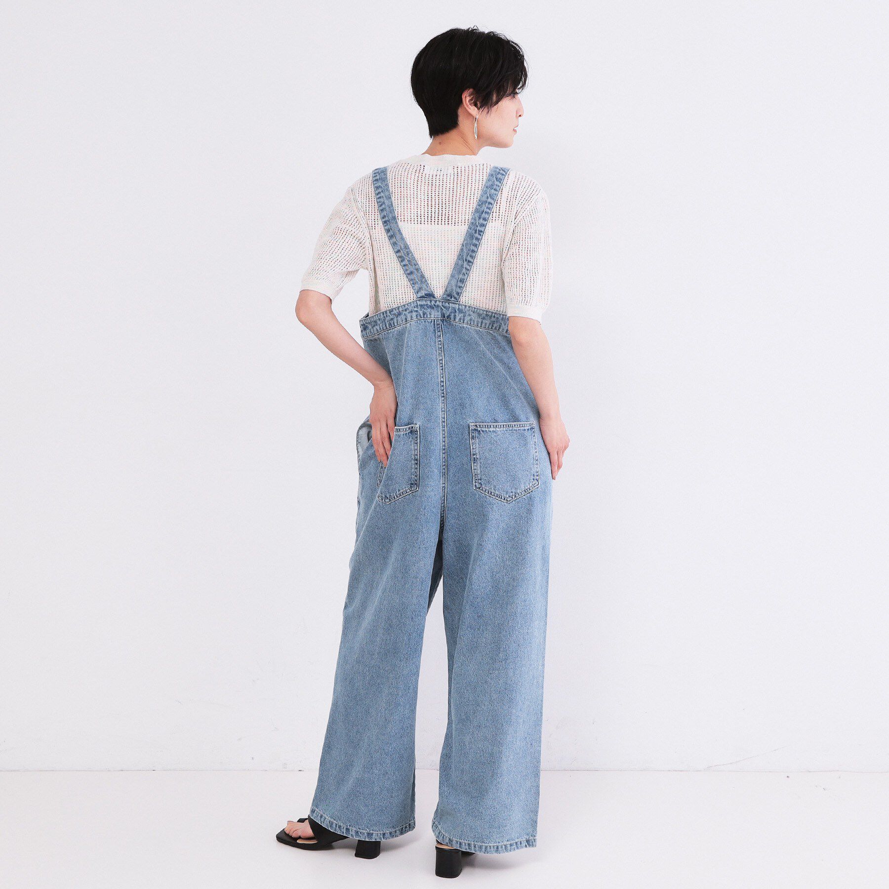OPAQUE.CLIP「デニムサロペット【洗濯機ＯＫ】」|オールインワン|
