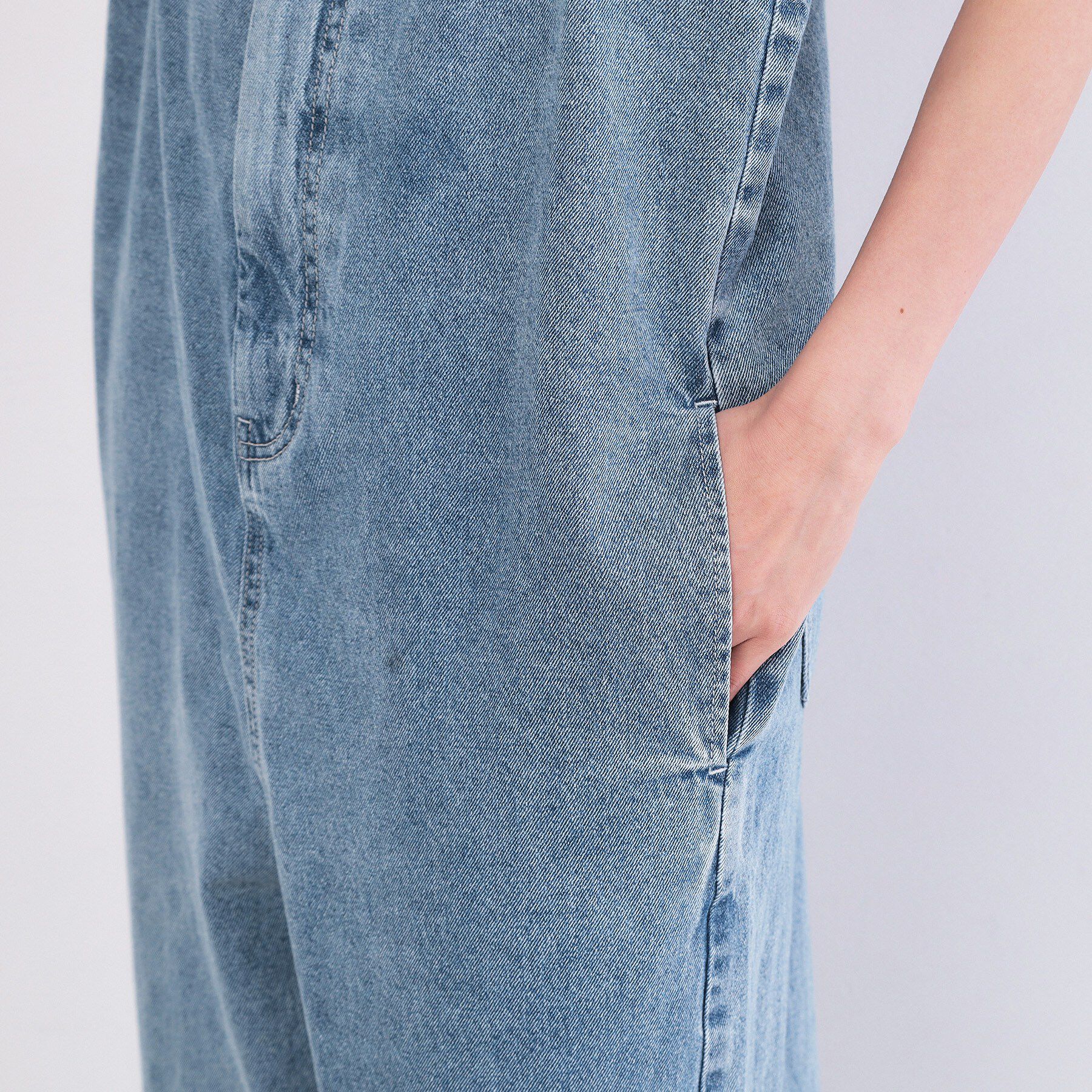 OPAQUE.CLIP「デニムサロペット【洗濯機ＯＫ】」|オールインワン|