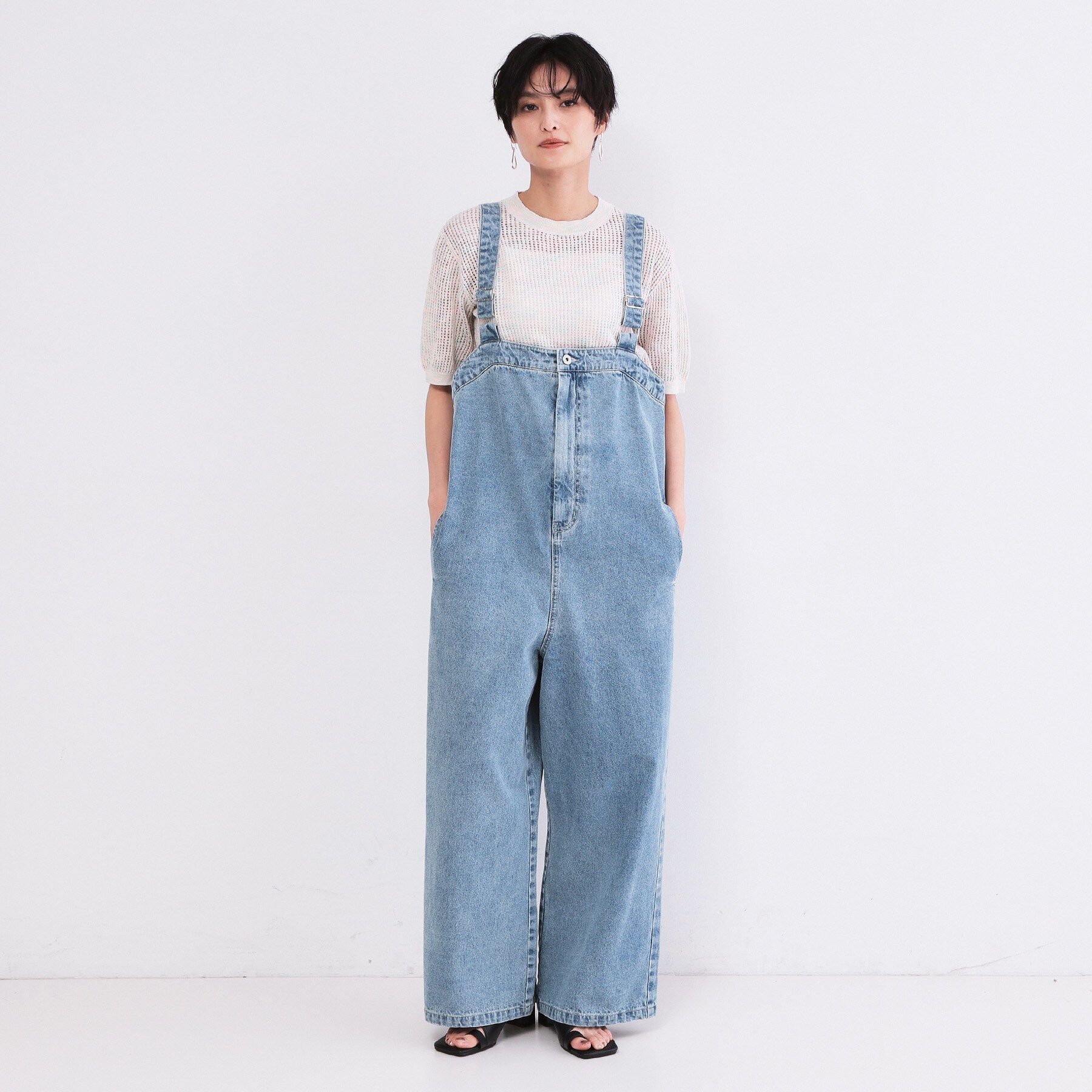 OPAQUE.CLIP「デニムサロペット【洗濯機ＯＫ】」|オールインワン|