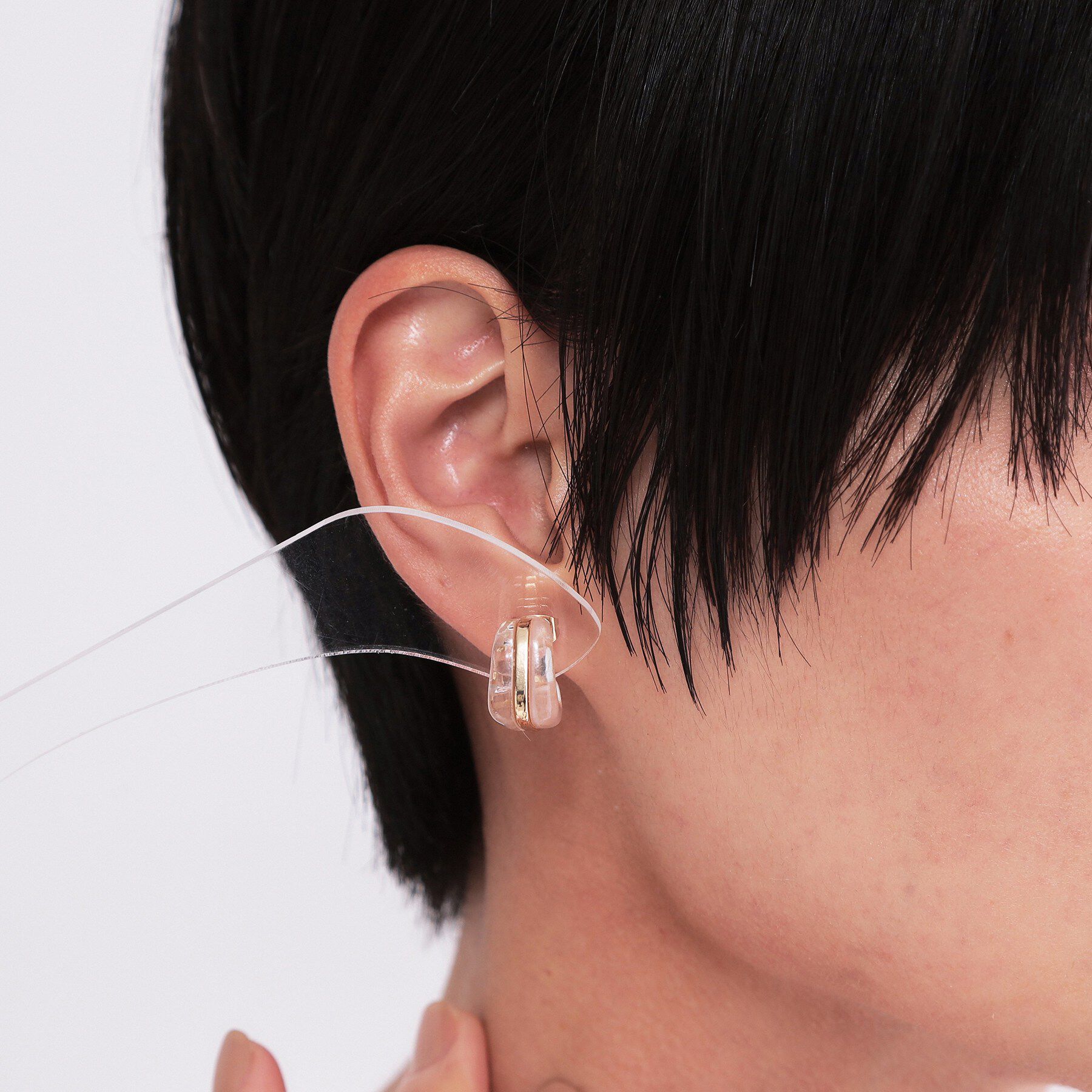 OPAQUE.CLIP「サイドクリア&times;ラメカラーデザインミニピアス」|ピアス|