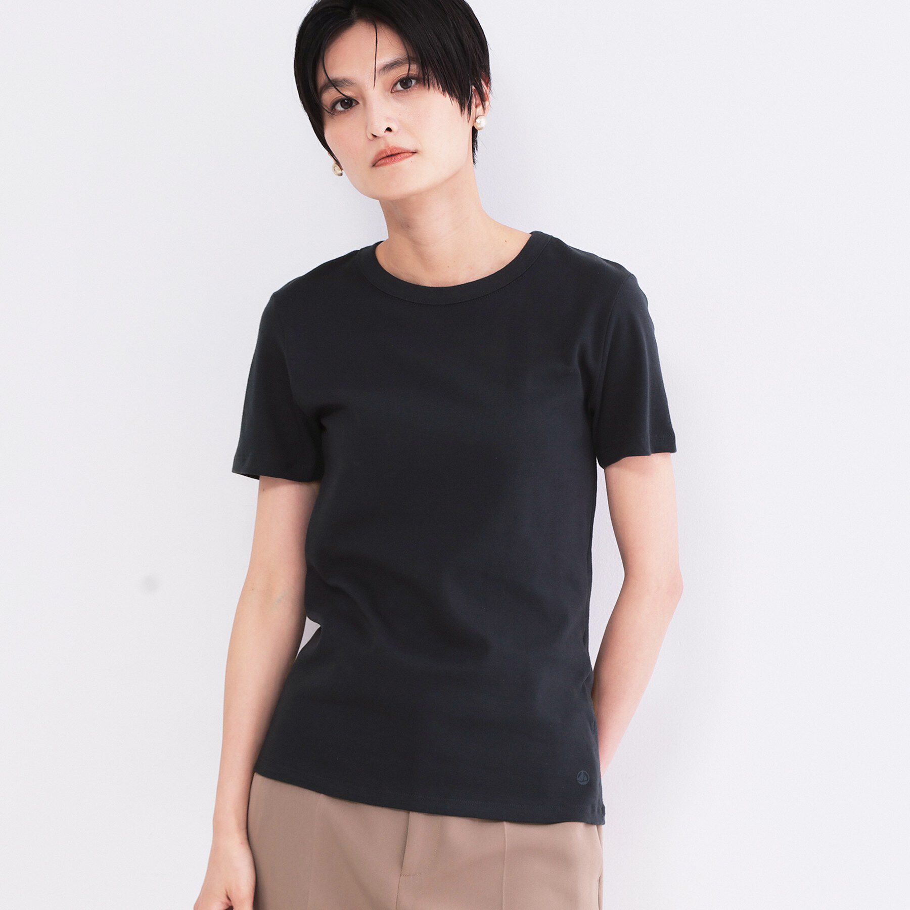OPAQUE.CLIP「【PETIT BATEAU／プチバトー】クルーネック半袖Tシャツ」|Tシャツ・カットソー|ネイビー(094)