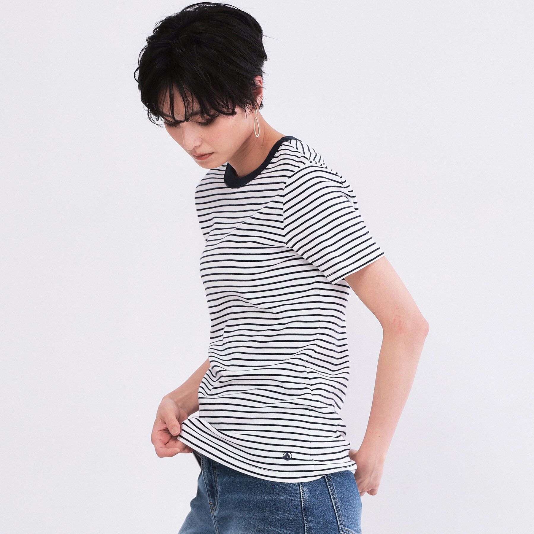 OPAQUE.CLIP「【PETIT BATEAU／プチバトー】ミニマリニエールクルーネック半袖Tシャツ」|Tシャツ・カットソー|