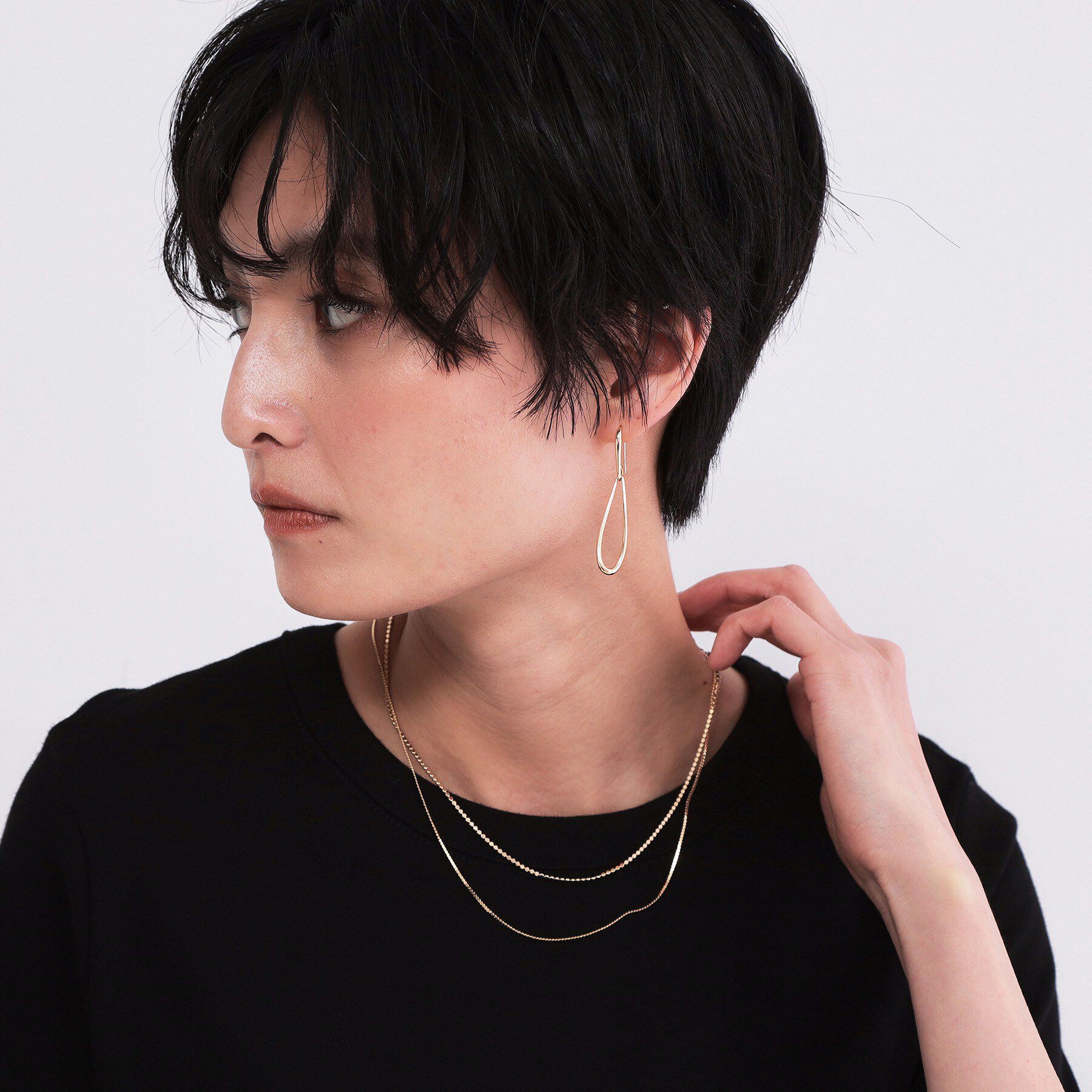 OPAQUE.CLIP「2連デザインチェーンショートネックレス」|ネックレス|