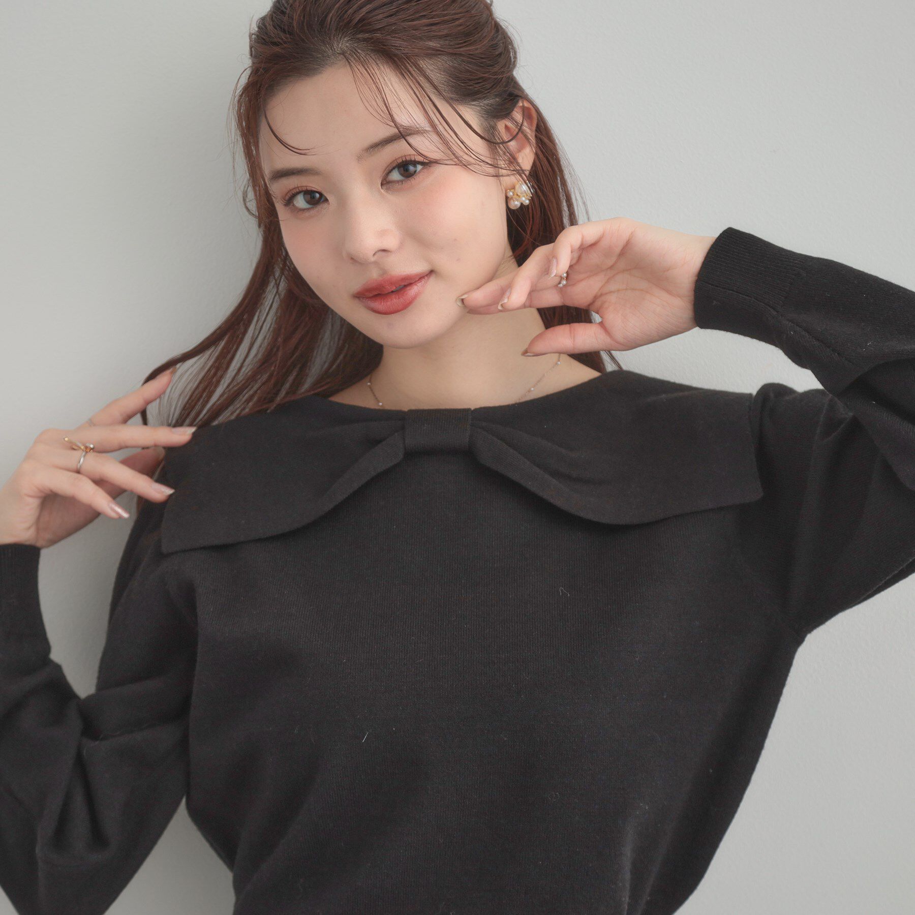 Couture broach「リボンカラーデザインニット」|ニット・セーター|