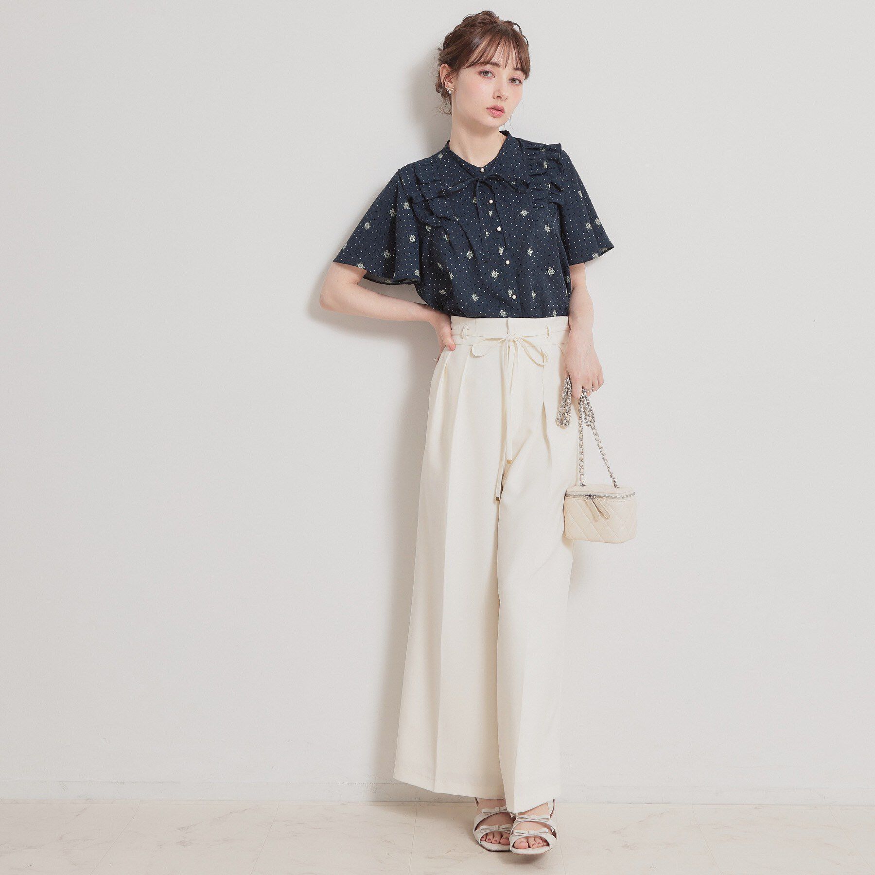 Couture broach「【洗える】ドットフラワー ブラウス」|シャツ・ブラウス|